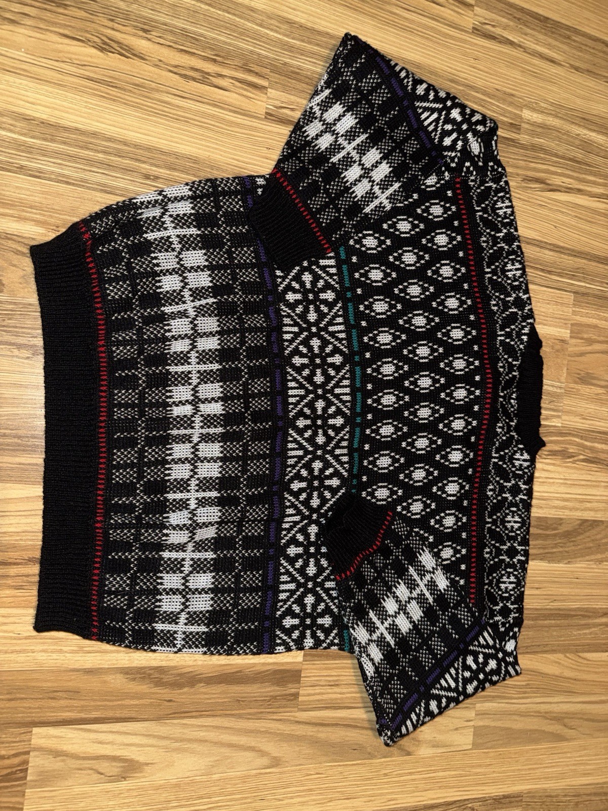 VTG 80’s Cheryl Mills Women’s Sweater Knit USA Coogi Style Fairy Isle Grandpa