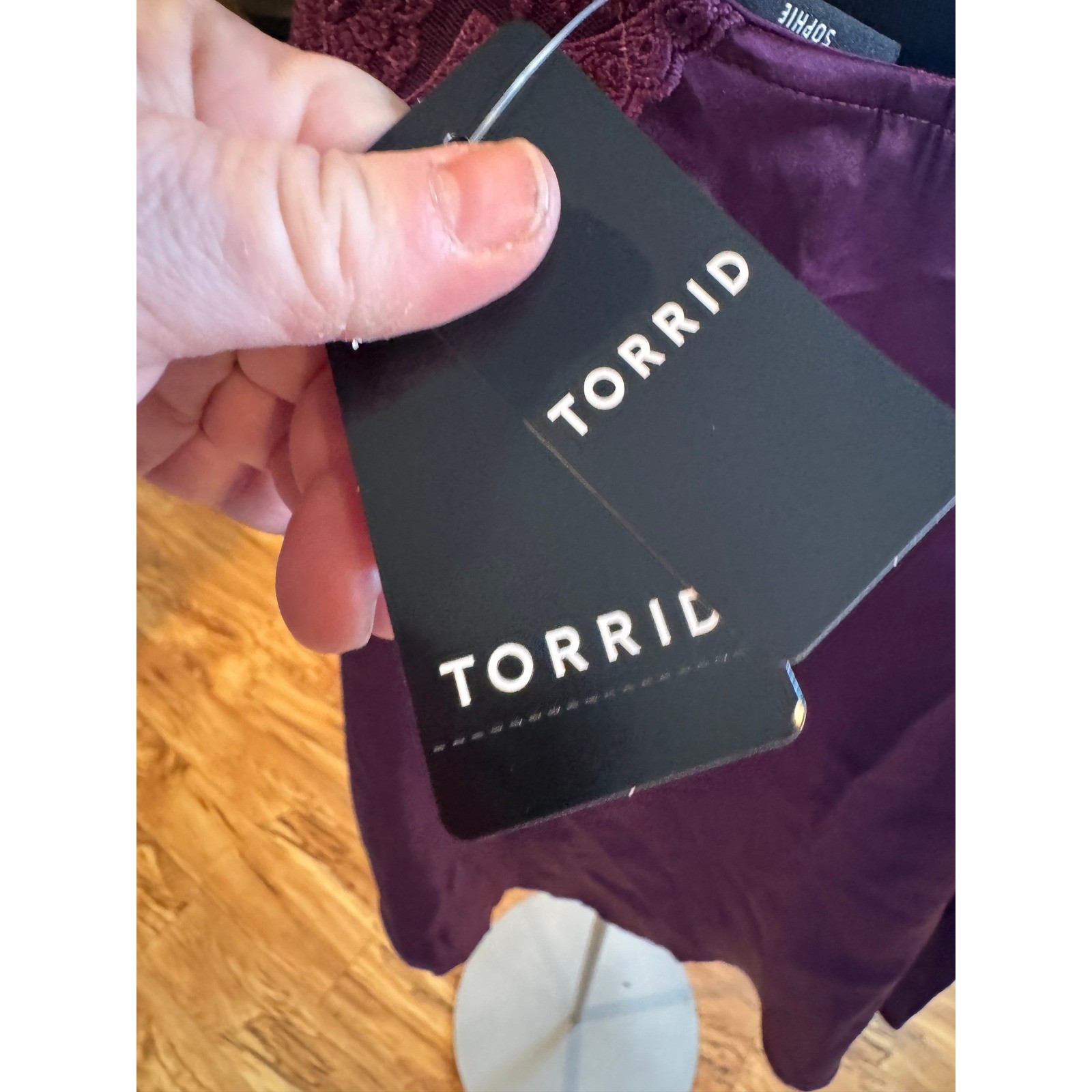 NWT Torrid Sophie Satin Lace Trim Cami Deep Plum Purple Size 0 Large