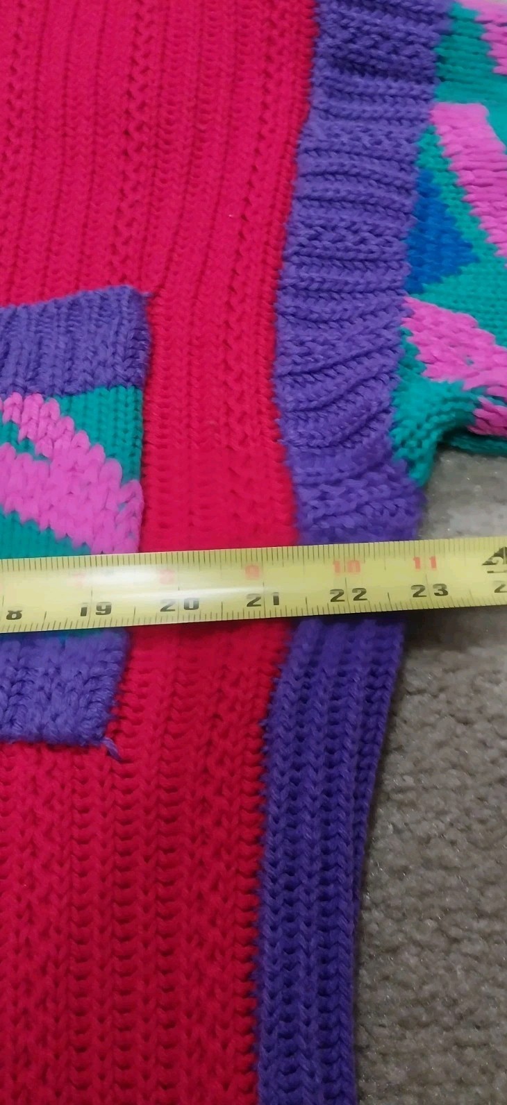 Kitty Hawk Vintage Colorful Sweater 80s 90s Front Zipper And Pocket Size Large