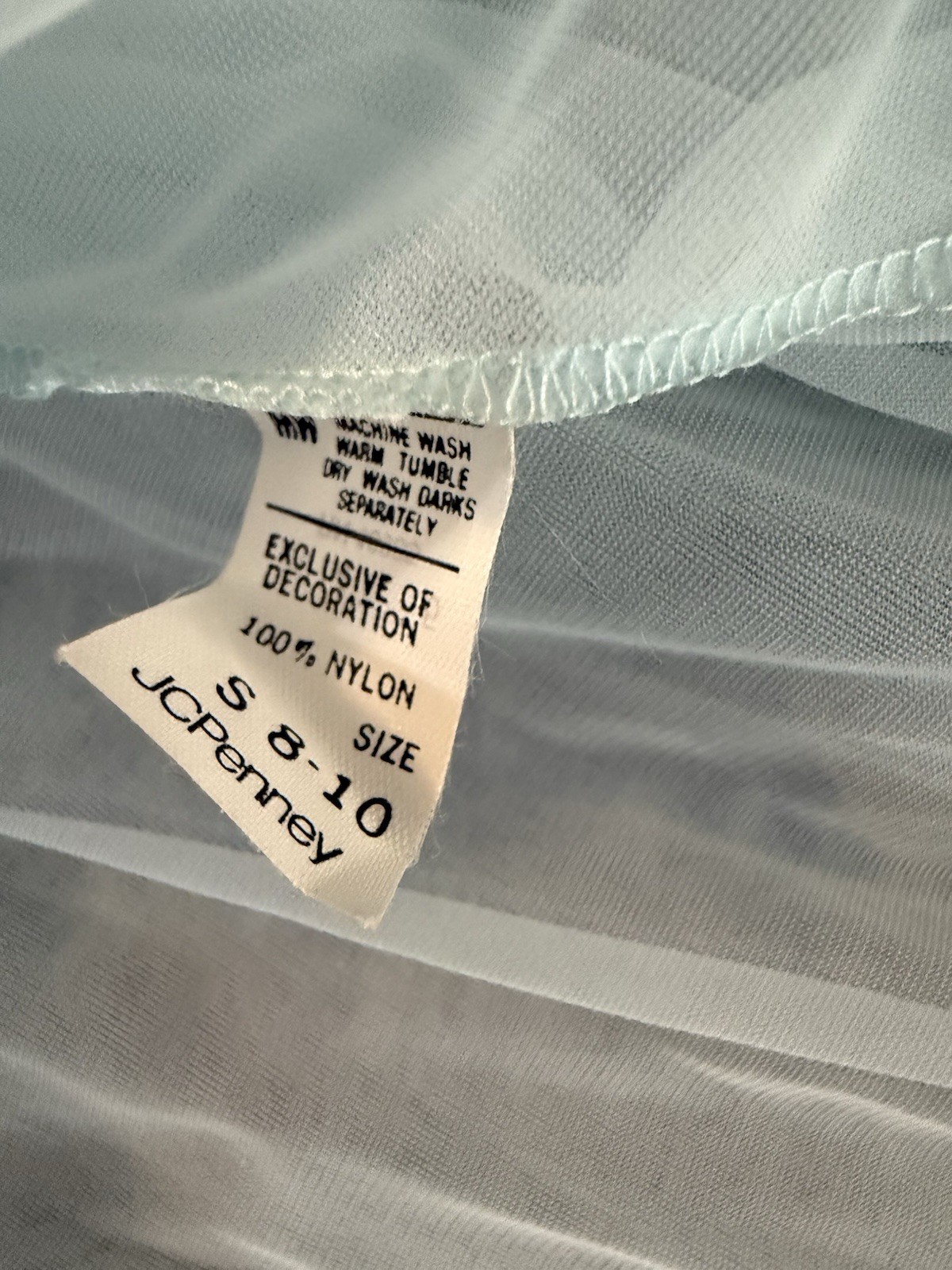 NWT VTG 60s JCPenney Aqua Sheer Peignor Set Sheer Lace Robe & Nightgown NO BELT