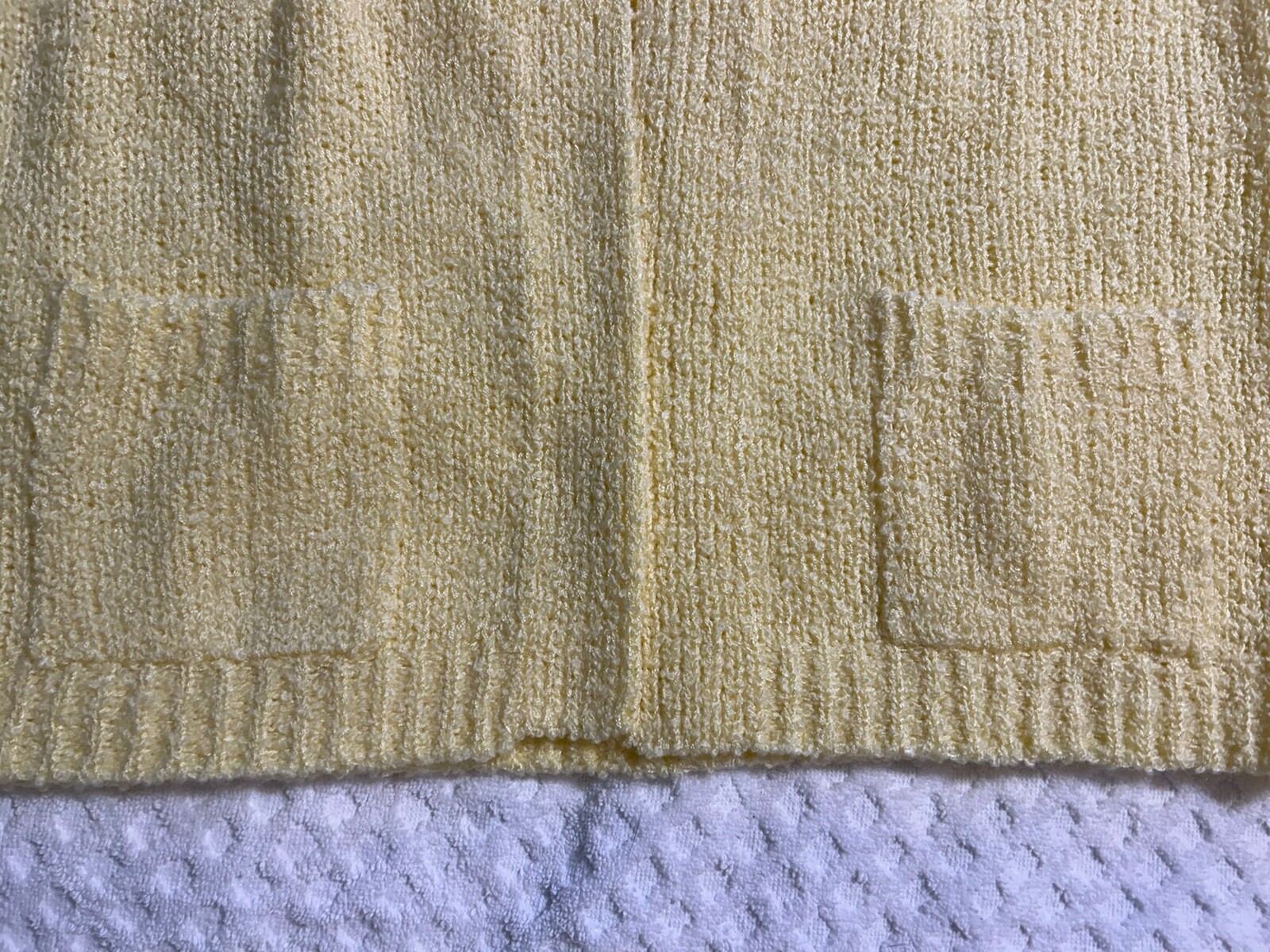 Vtg.? Nwt Le Roy Knitwear Sz.L Open Front Sweater Vest Pastel Yellow