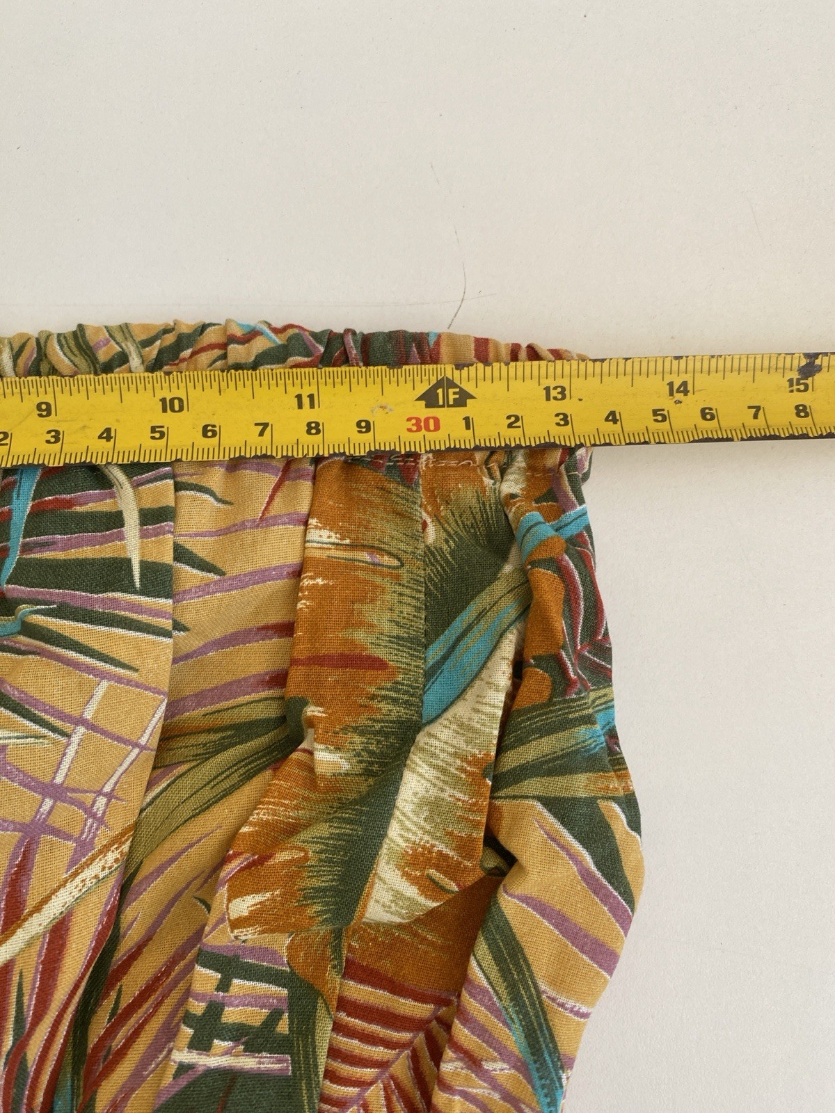 Vintage Strapless Tropical Jumper Pants Hawaiian Romper Cotton
