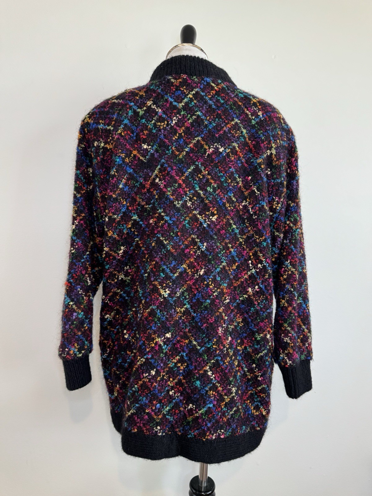 Rochelle California Women’s Vtg Mohair Confetti Multicolor Sweater Coat Size M