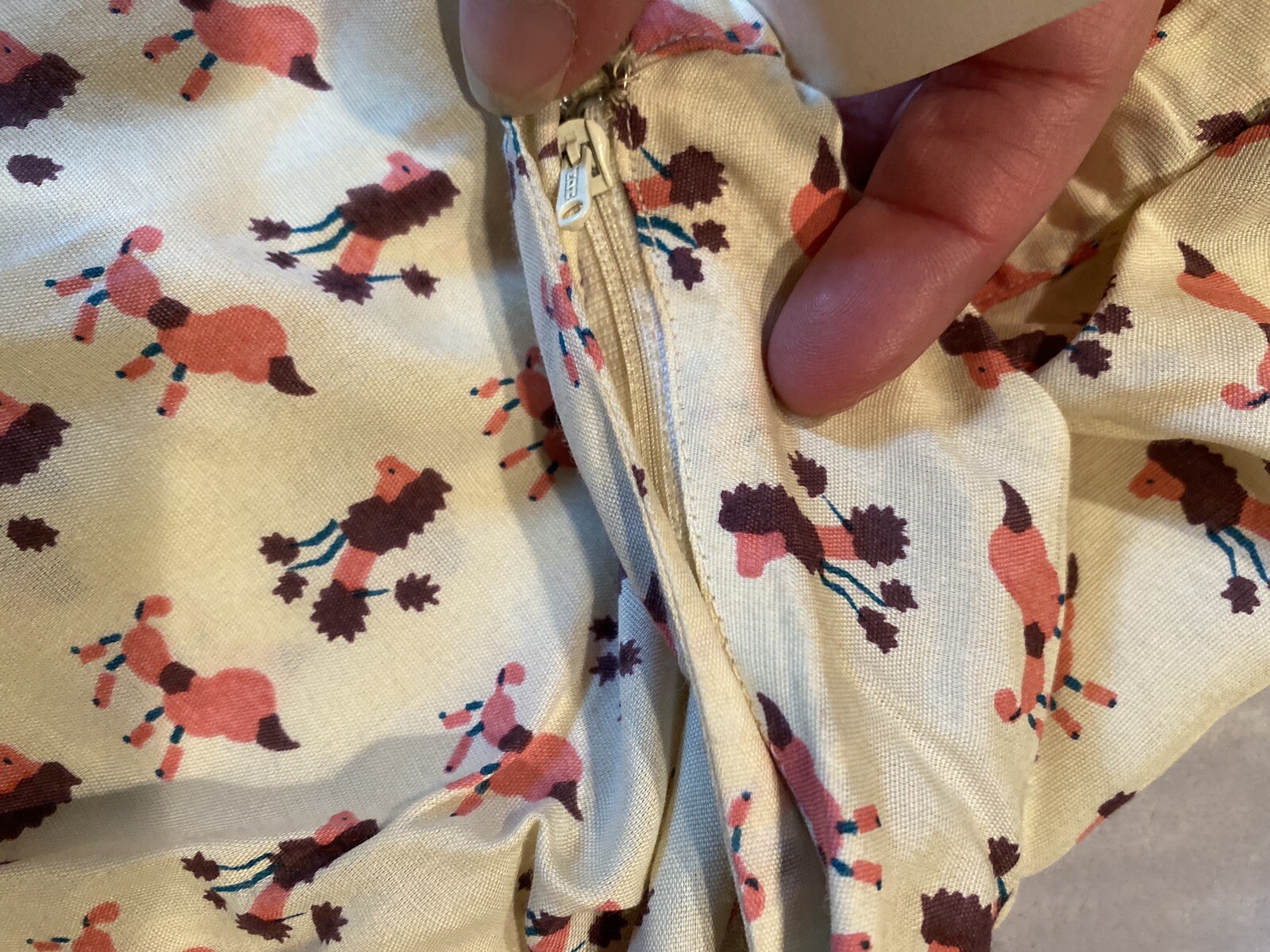 New Vintage 90s Blue Plate Poddle Print Skirt M