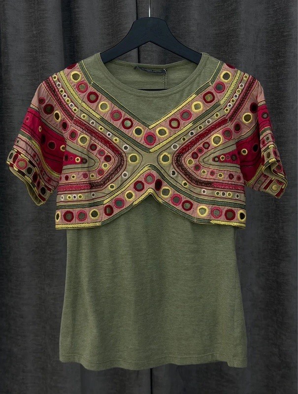 Vintage Alexander McQueen S/S2005 Green Mirror Work Top