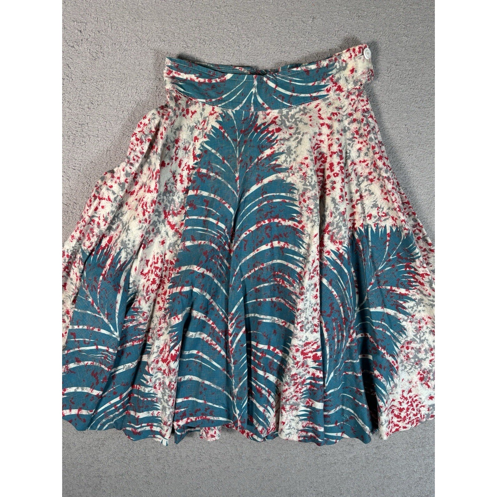 Vintage Cruise Cottons Size XXS-XS Fit N Flare Tropical Palms Beach Vibes Skirt
