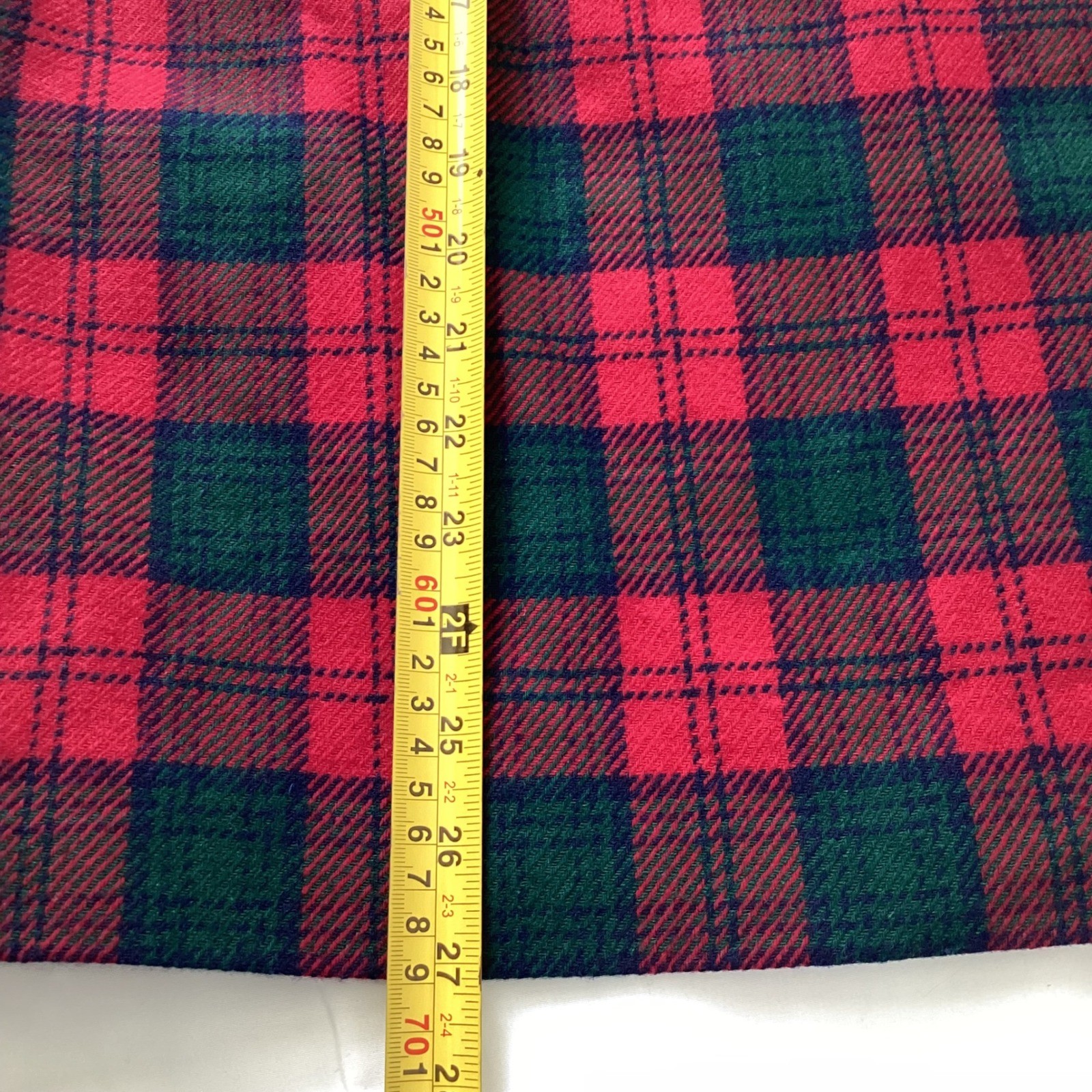 Pendleton Wool Pencil Skirt 18 Red Green Lindsay Tartan Plaid Made in USA
