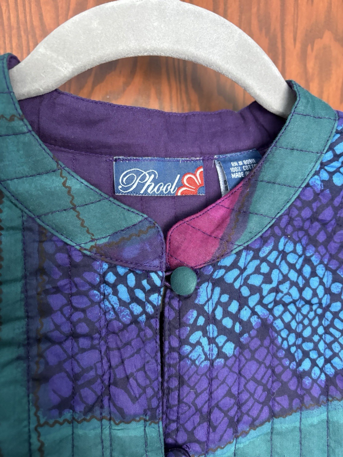 Vintage Quilted Women’s Jacket Phool Size M Cottagecore Grandma