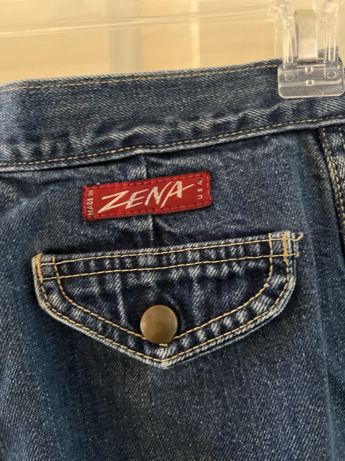 Zena Jeans Vintage Size 9 Dark Blue Pleated High Waisted Juniors, Preowned