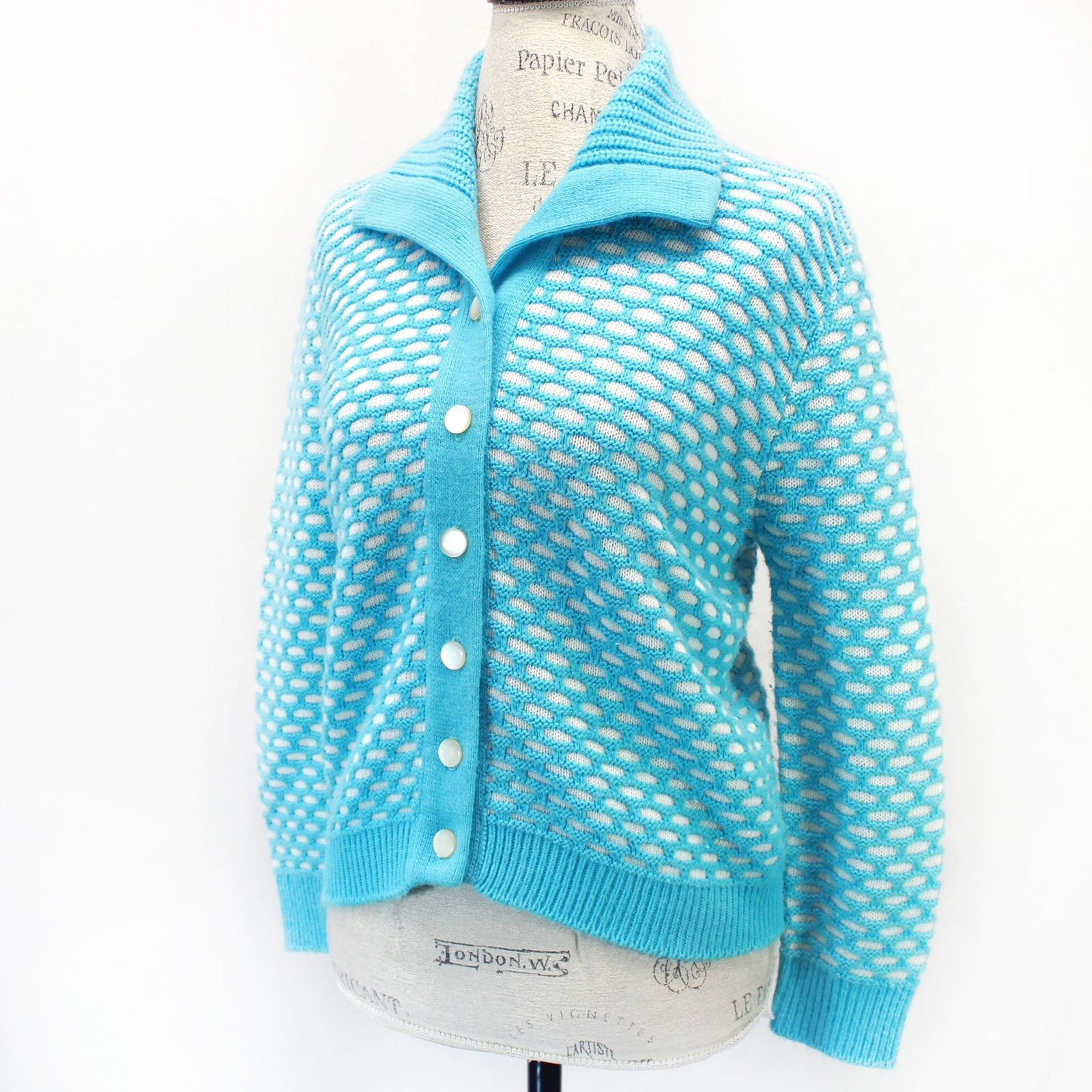 Vintage 60’s Jane Marshal grandma core honeycomb sweater cardigan Large