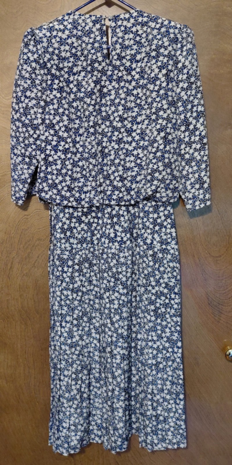 Vintage Positive Influence, Blue/White star pattern dress size 6