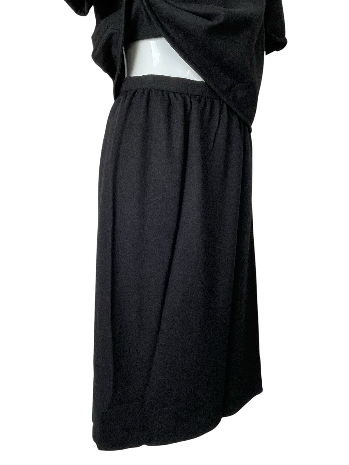 Vintage Lanz Original for Bonwit Teller 2 Piece Black Top & Skirt Set NWT Small