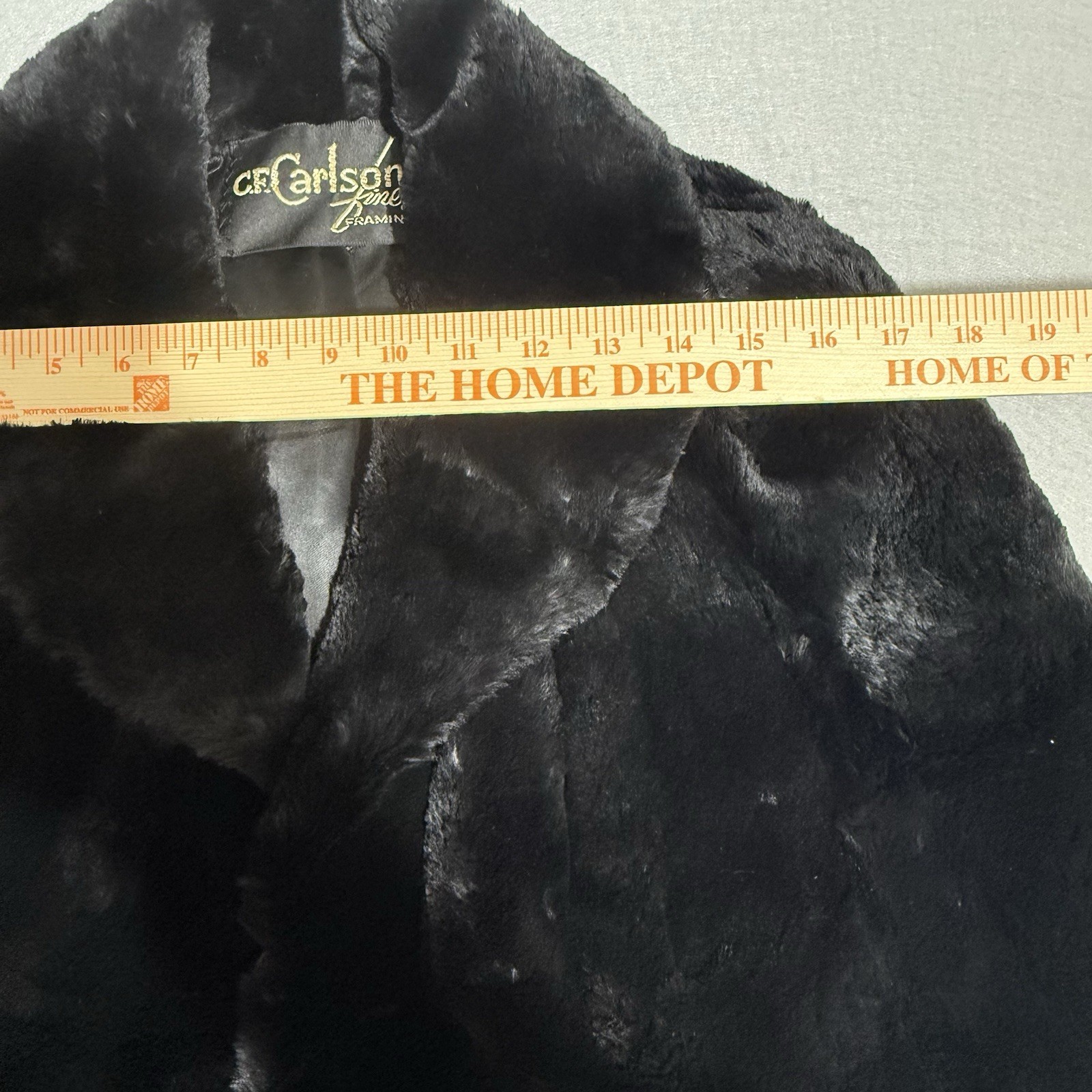 Vintage CF Carlson 1960s Real Black Rabbit Fur Stole Great Condition USA Made