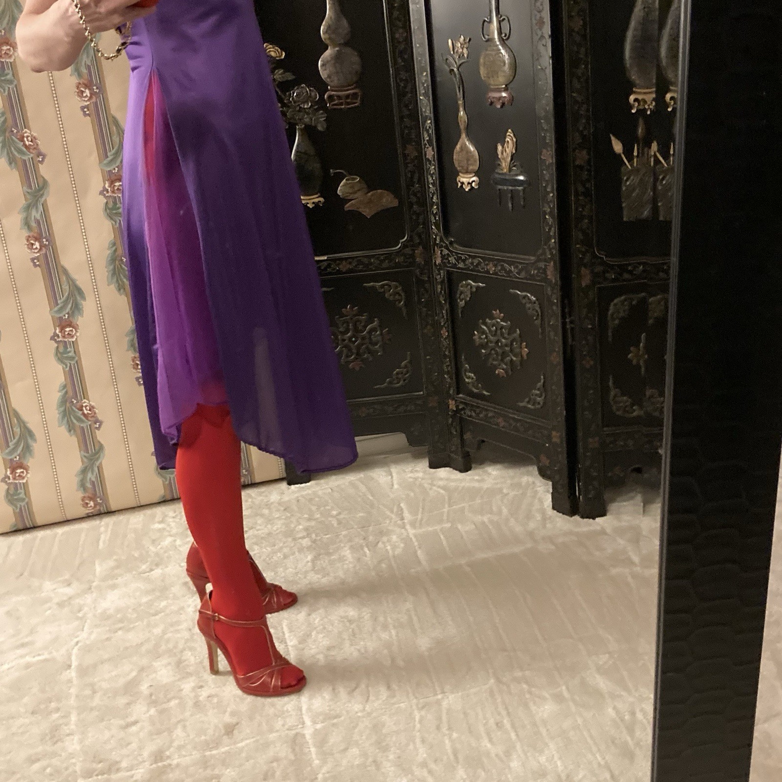 Vintage Purple Disco Silky Slip Dress