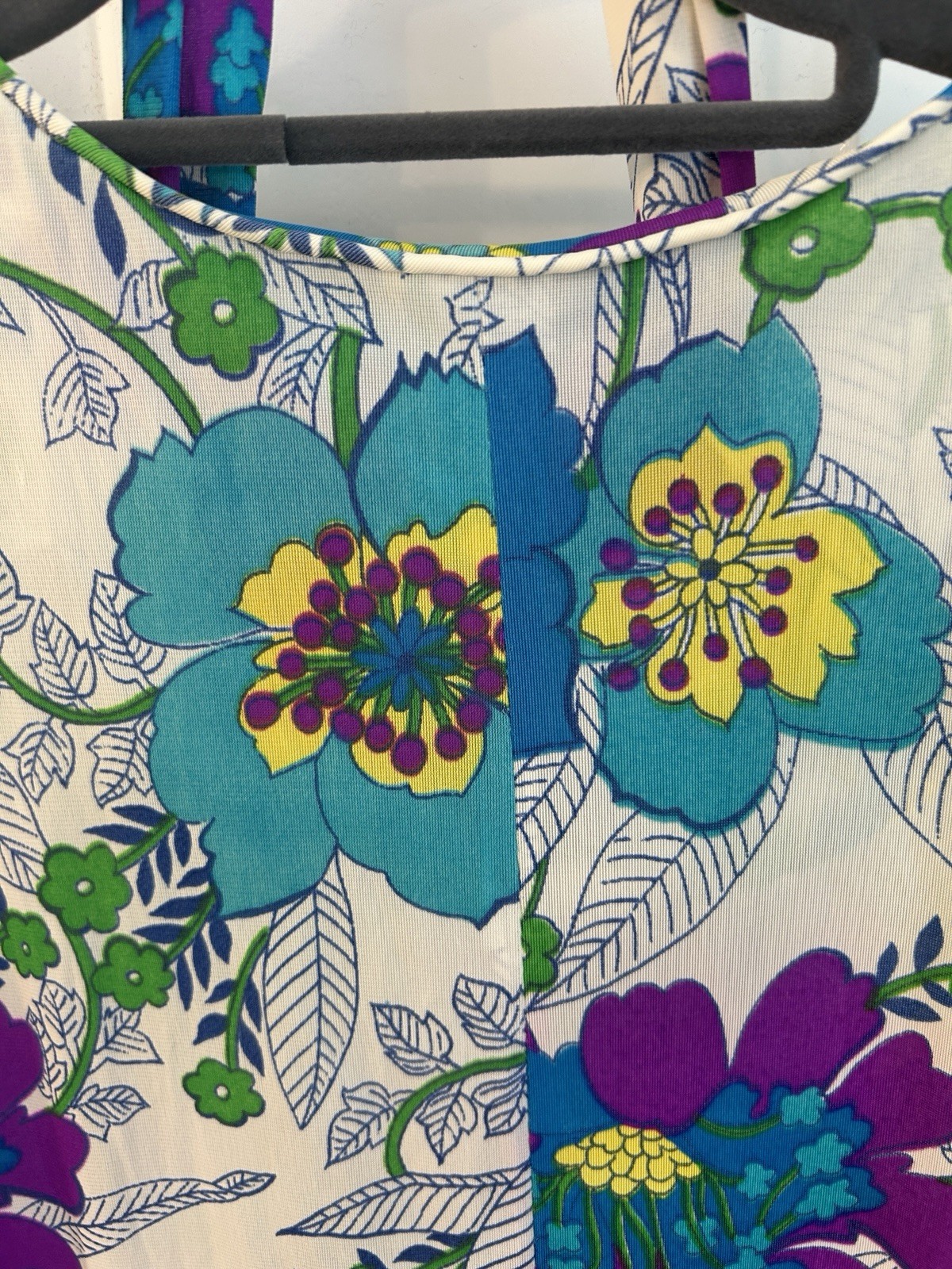 Vintage House Dress/Robe Women’s Size XL Nylon Purple Multi Floral EUC