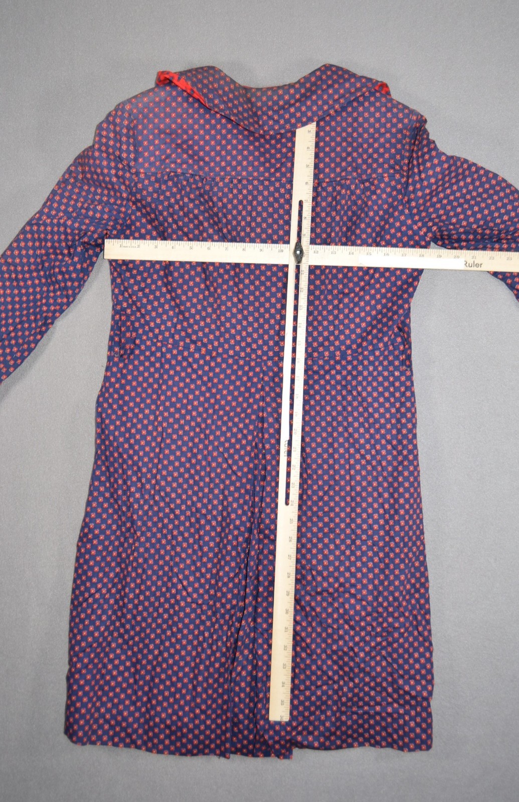 Vintage Regina Porter Dress Womens Small Blue Floral Paisley House Day 70s