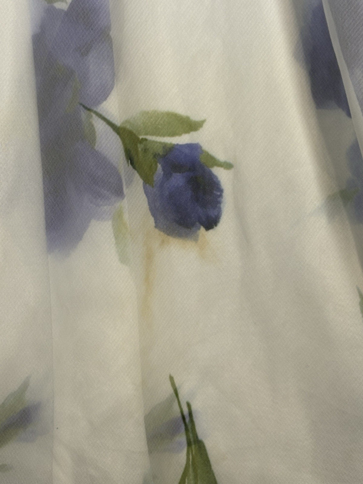 Vintage 90s Alyn Paige Floral Chiffon Dress USA Blue White Size 9/10