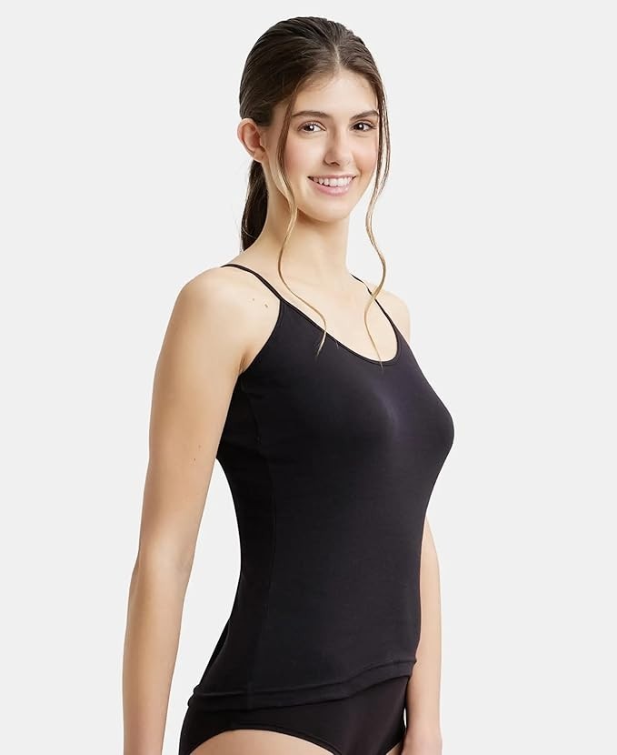 Jockey 1487 Women’s Super Combed Cotton Rib Camisole Adjustable Straps Pack of 1