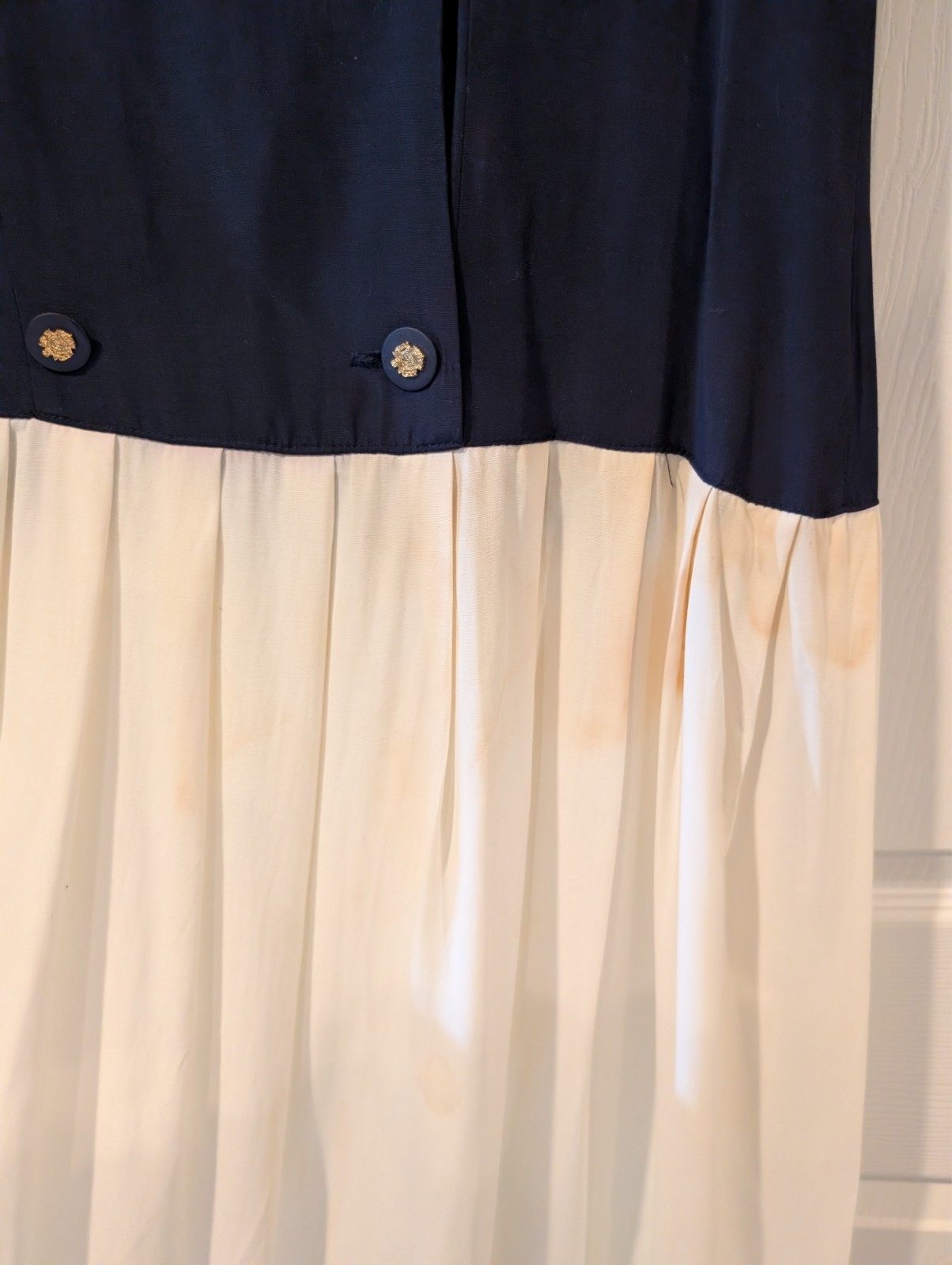 Patriotic Vintage Maxi Sailor Dress John Roberts Navy Fourth of July America