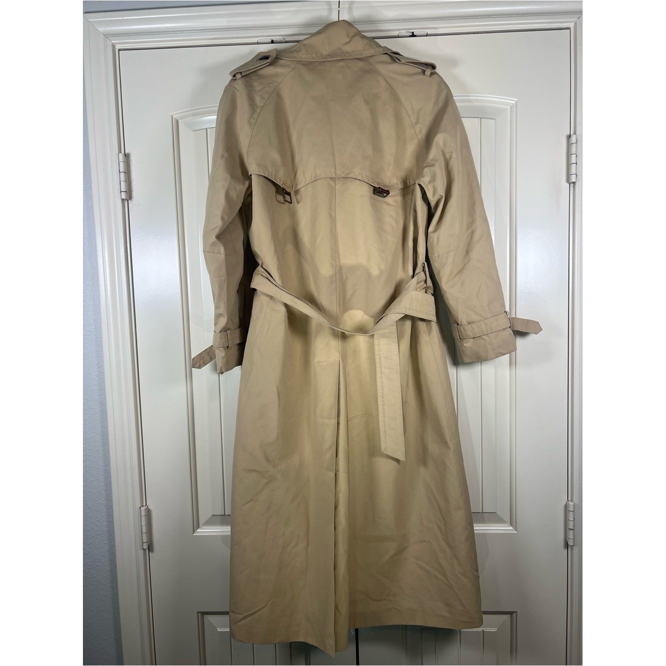 Vtg Etienne Aigner Trench Coat – Leather & Brass Accents – Late 70s/80s SIZE 10