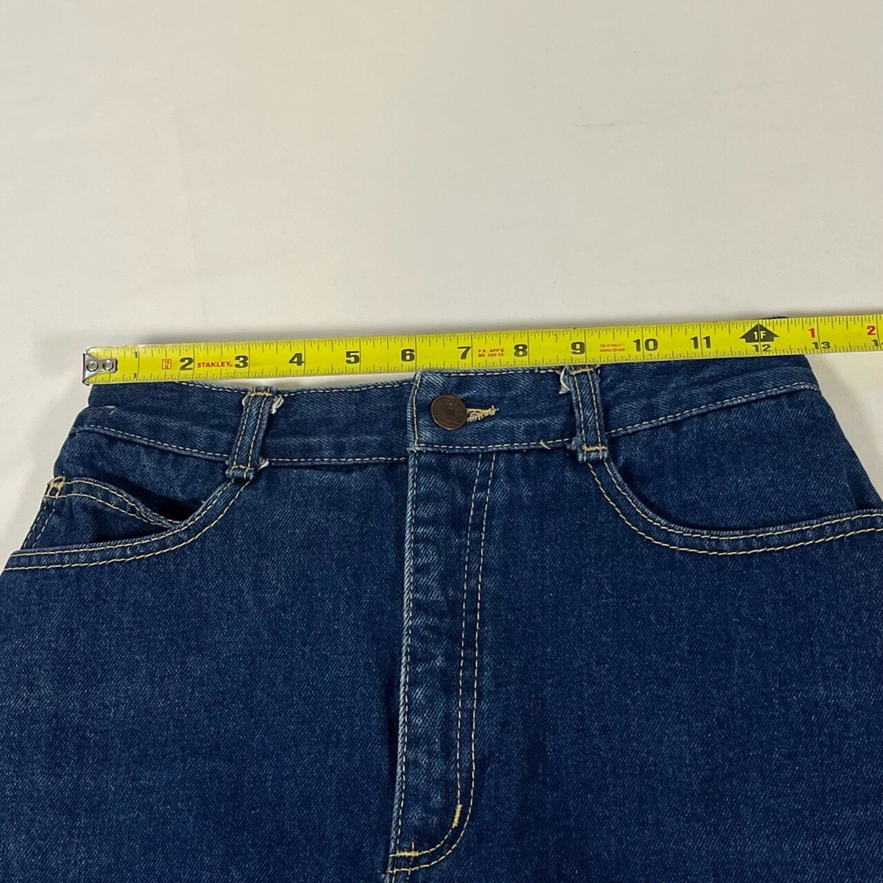 Via West Dark Wash Womens Vintage High Rise American Blue Midi Denim Skirt 25