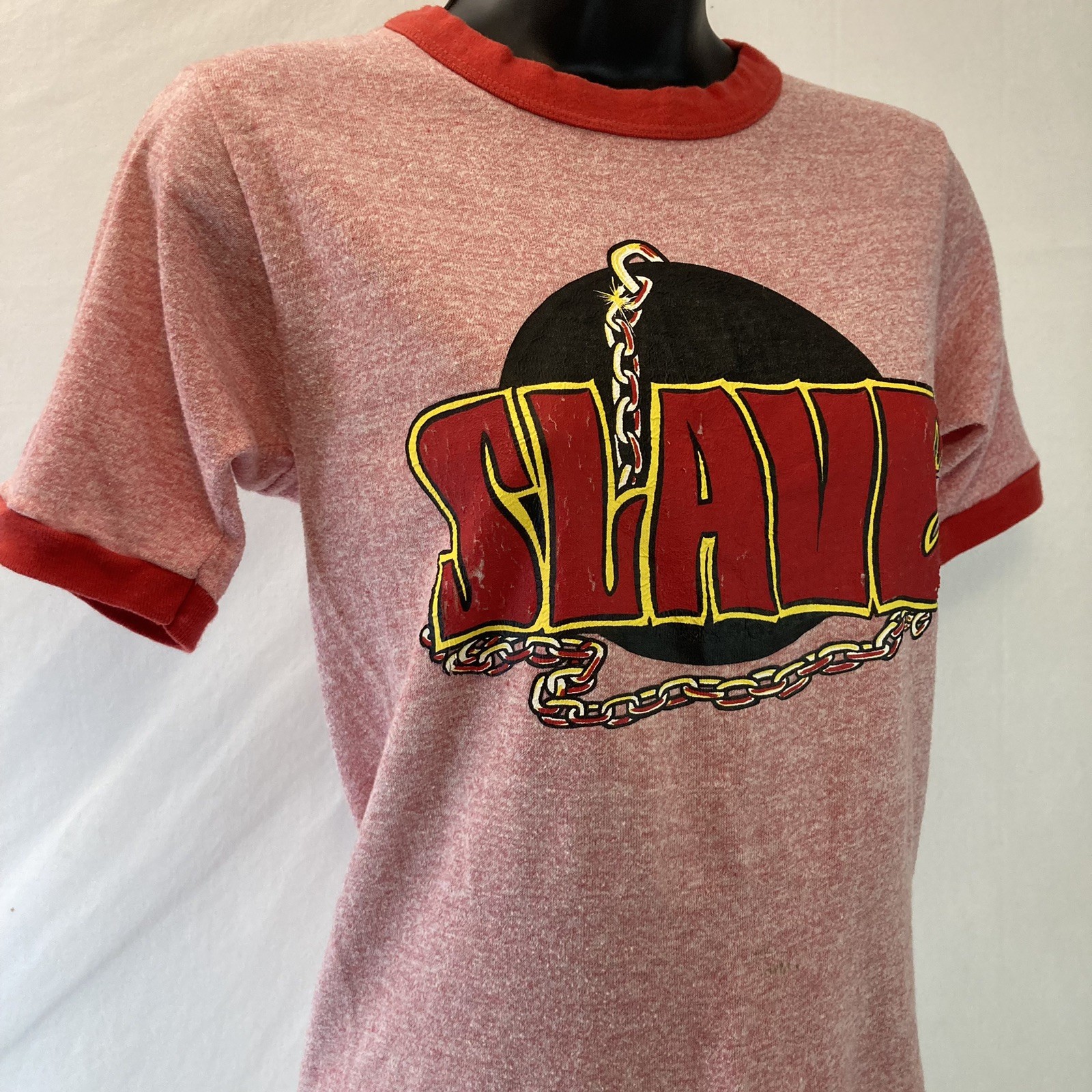 Vintage 70s Slave Band Tshirt Women’s S Single Stitch Ringer RARE Funk Soul R&B