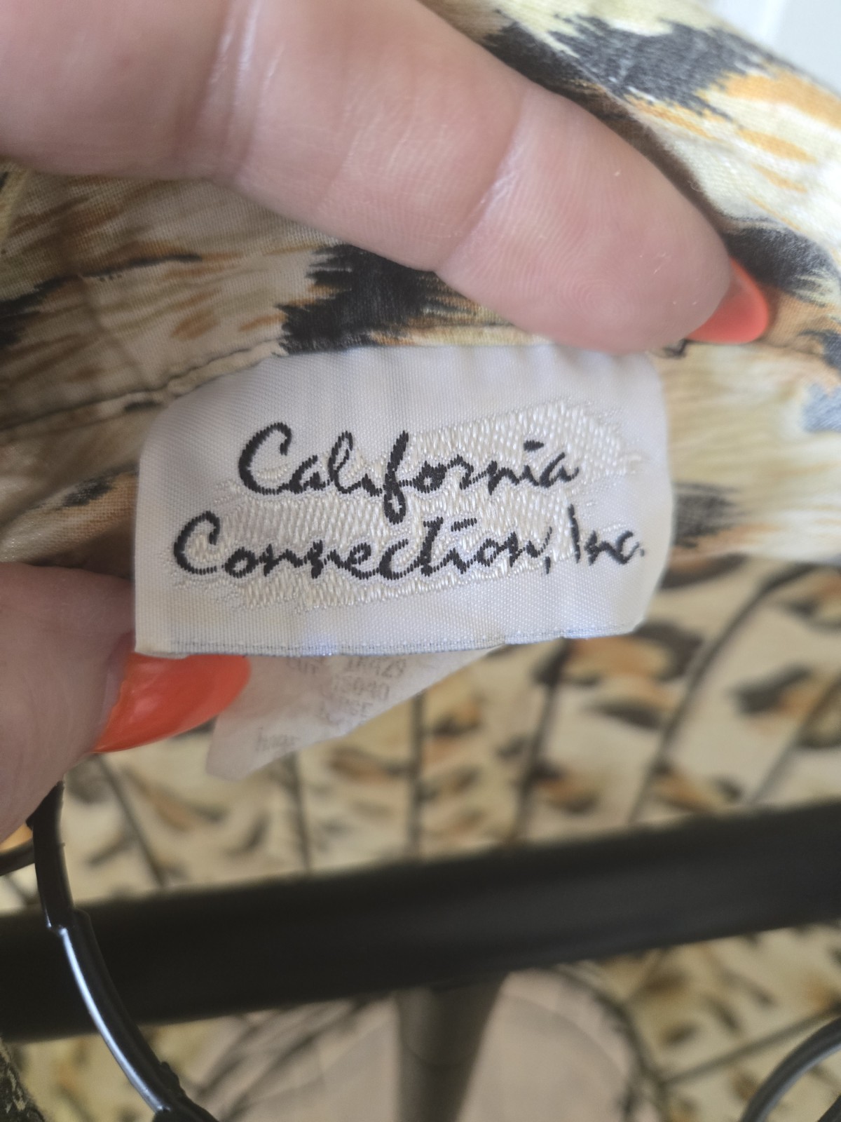 Vintage 80’s CALIFORNIA CONNECTION SS Button Up Top Shirt Blouse Large