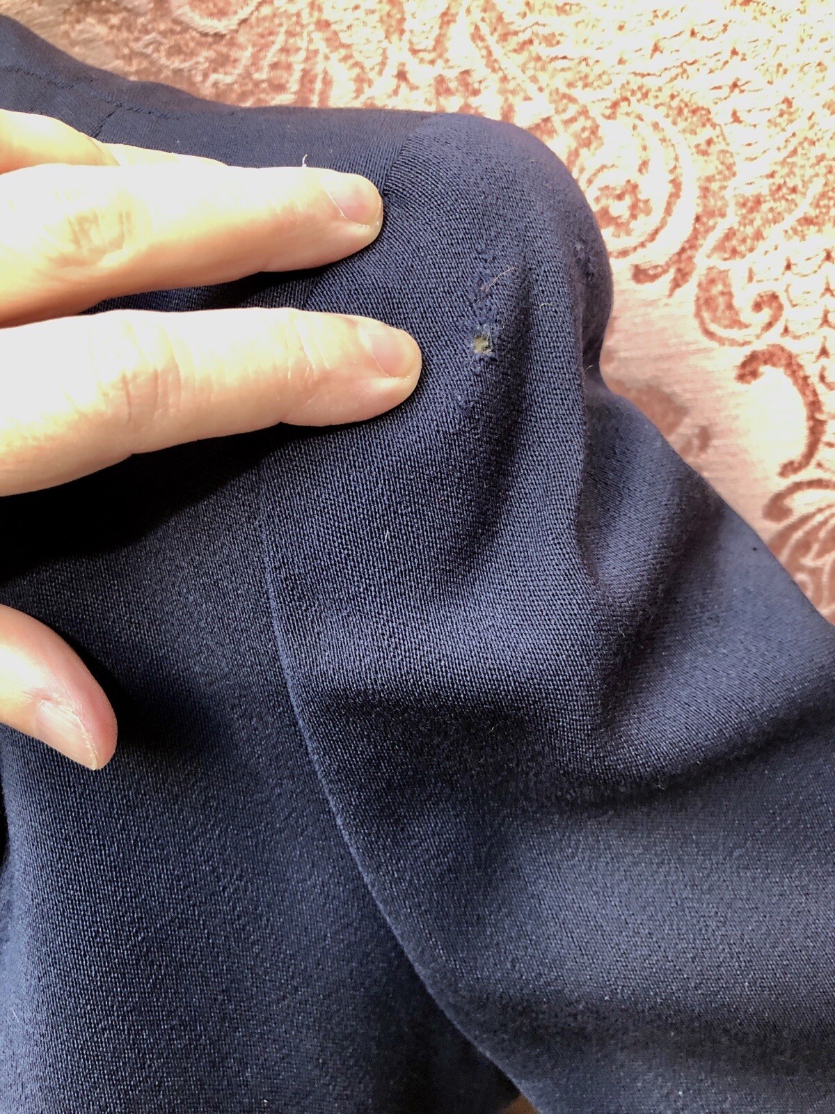 VTG 1940s SWING-TOWN Navy Blue GABARDINE Tailored Suit w/DONUT BUTTONS Sz-Med