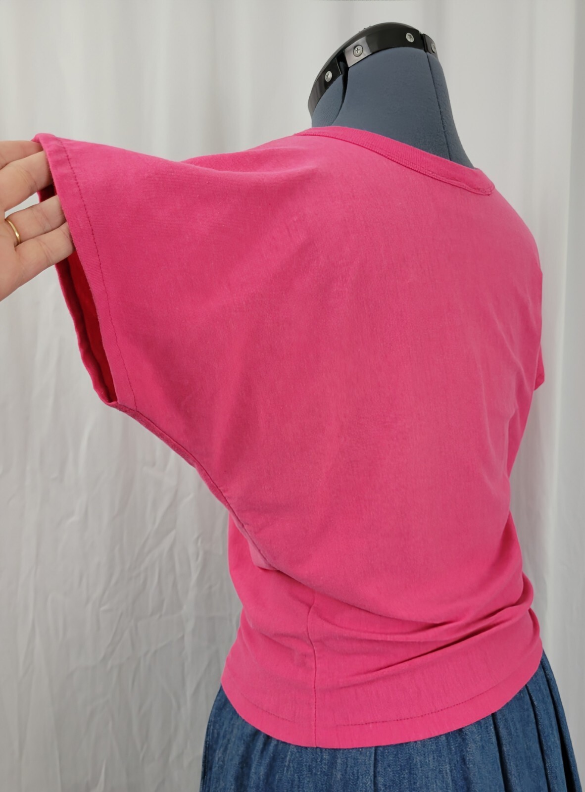Vintage Project America Dropped Shoulder Top in Pink w Fitted Waist Size L?