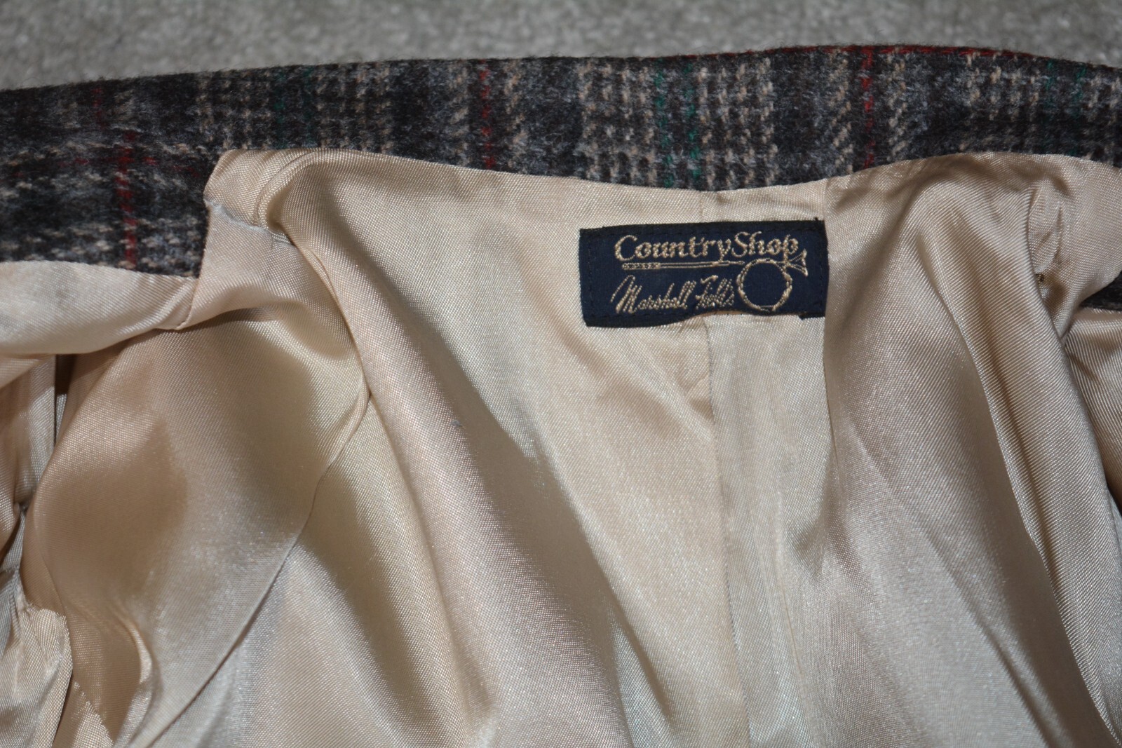 VTG Women’s 100% Wool Plaid Maxi Skirt Suit Set 14 COUNTY SHOP by MARSHALL FIELD