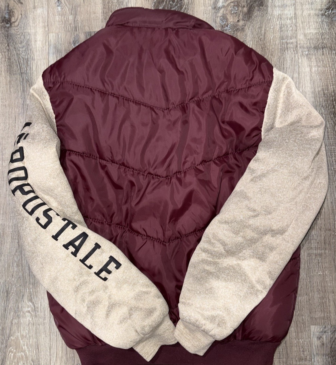 Y2K Vintage Aeropostale Distressed Bomber Hoodie Puffer Jacket Size XL Hoodie