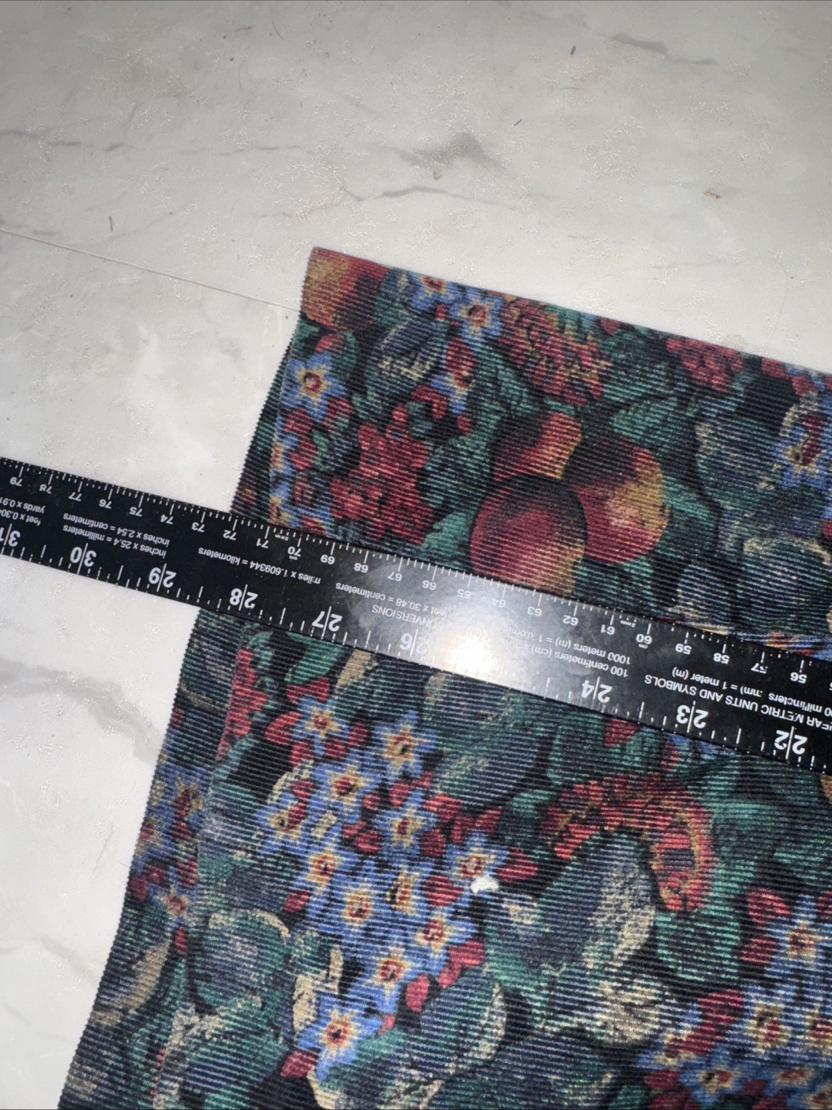 Vintage L.L. Bean Corduroy Maxi Skirt Women’s 16p (32″) Floral And Peaches Print