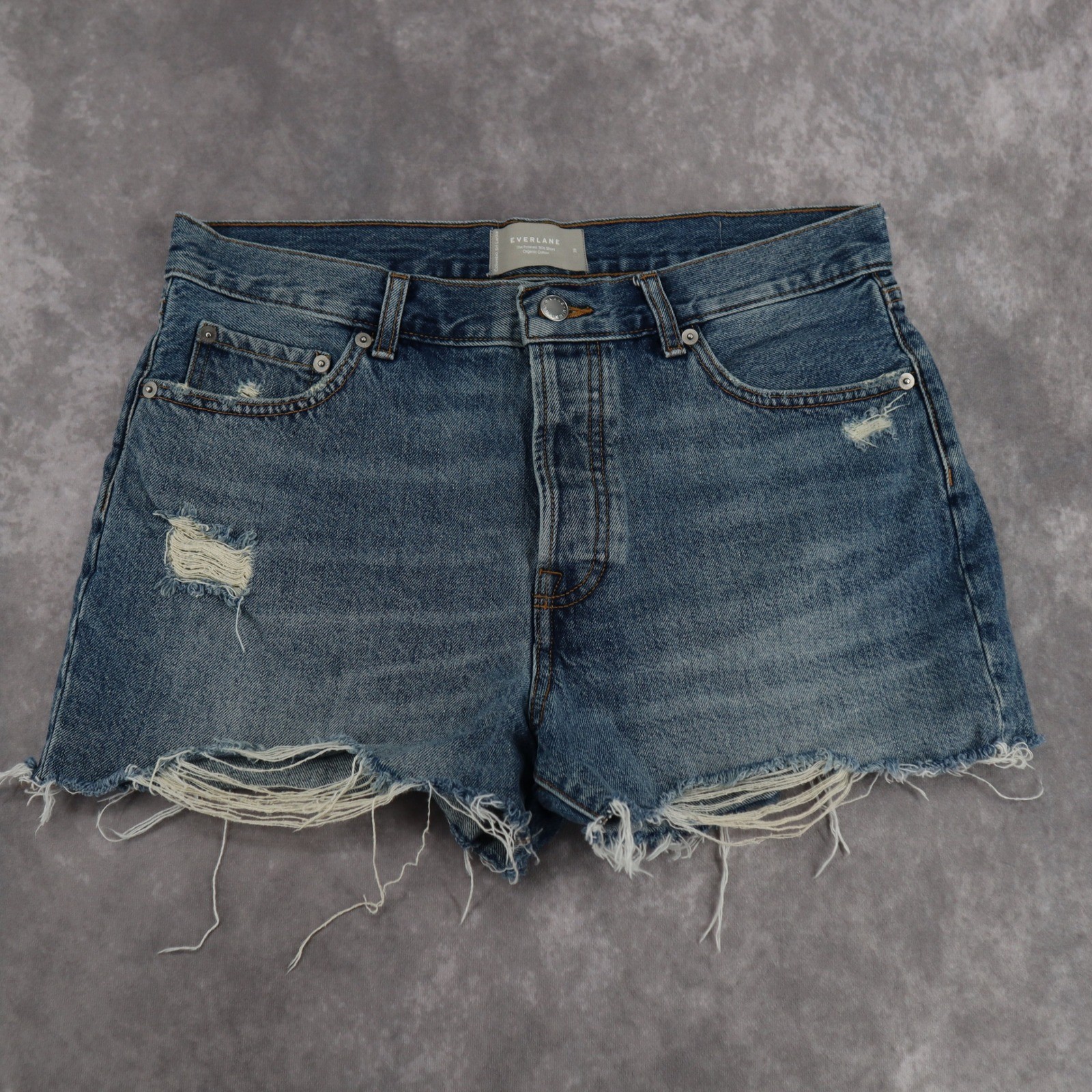 EVERLANE The Relaxed ’90s Short Jean Cut Offs Button Fly Organic Cotton Size 29