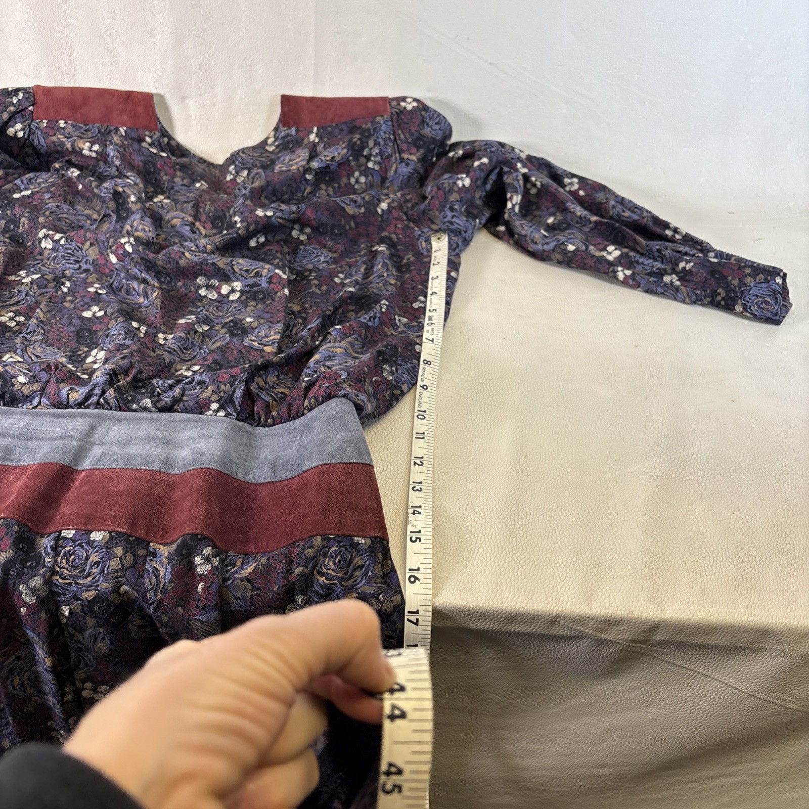 VTG 80s Secretary Dress Rayon Paisley Midi High Neck Long Sleeve Patty O’Neil