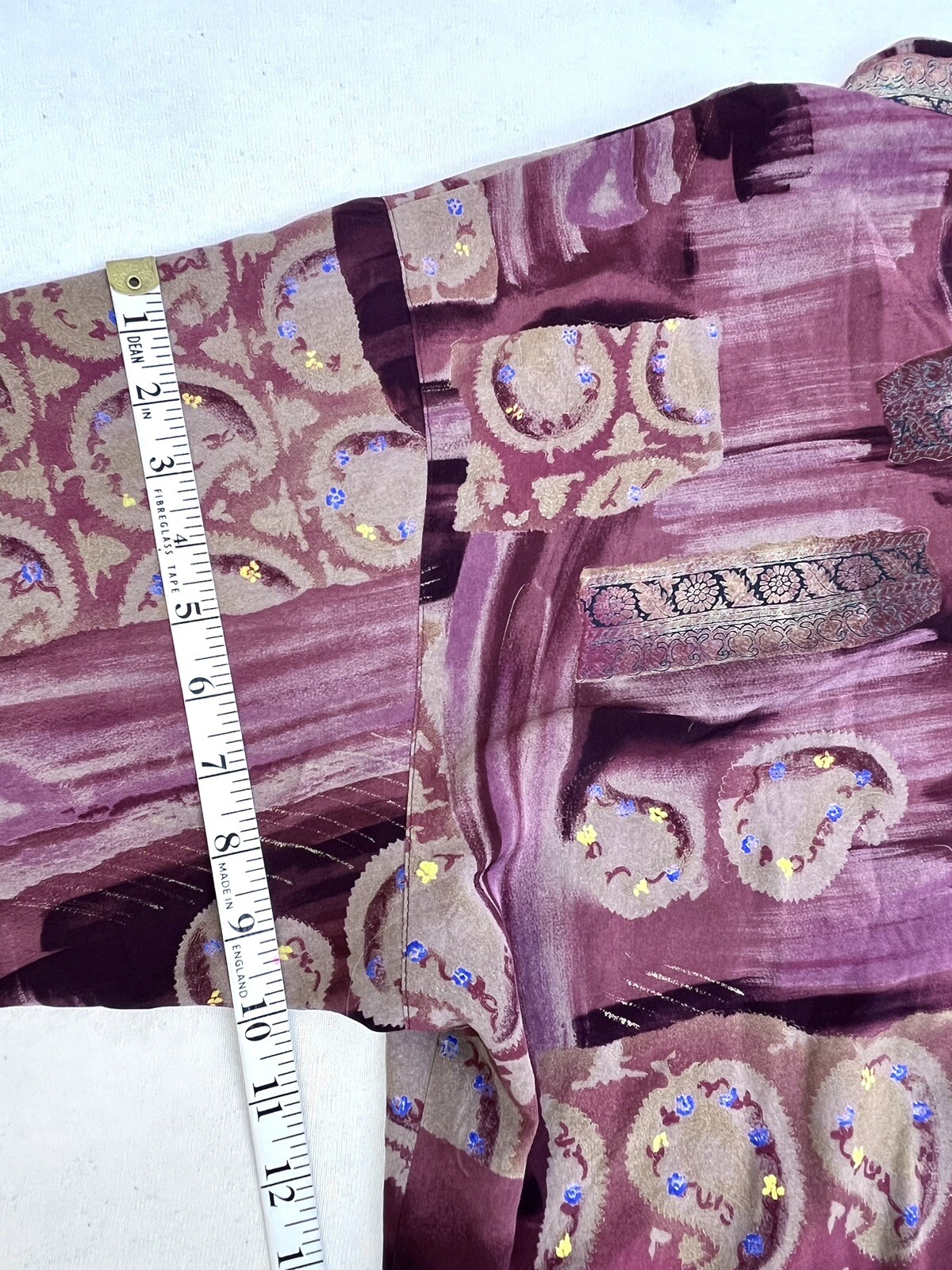 Christian Aujard 90s Vtg Paisley Cowl Blouse LS Pullover 86/90cm Japanese import
