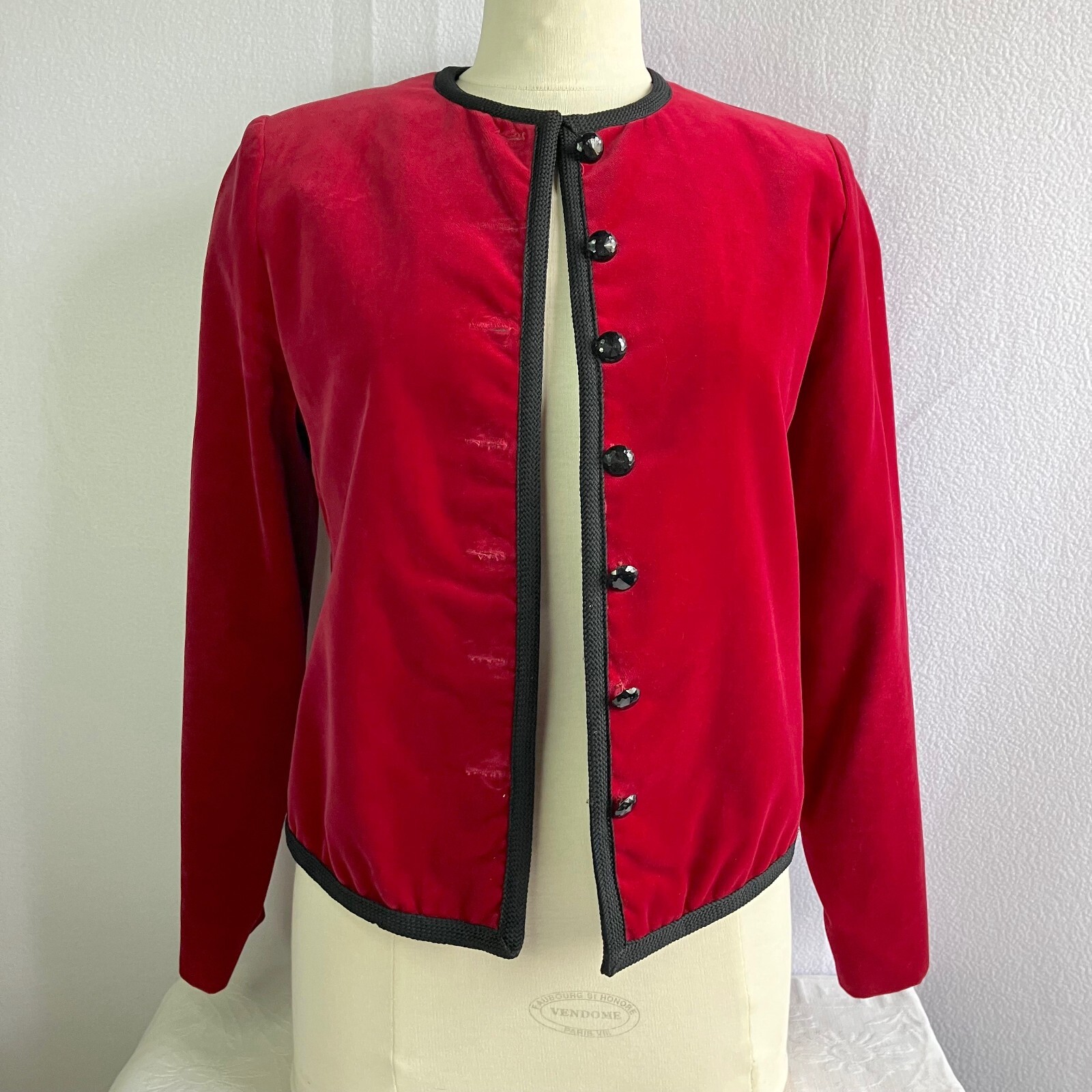 Vintage 1960s Marguerite Rubel Burgundy Velveteen Jacket