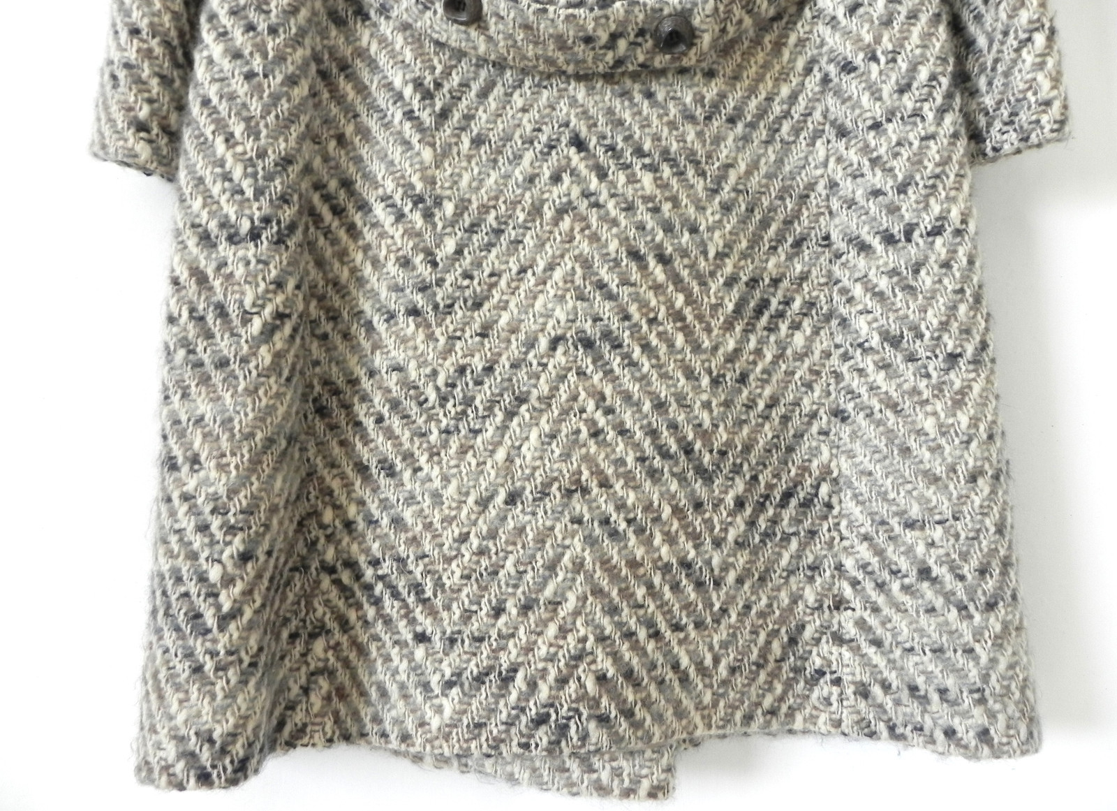Vtg Kingsley Coat Double Breasted Heavy Woven Wool Pockets Size S