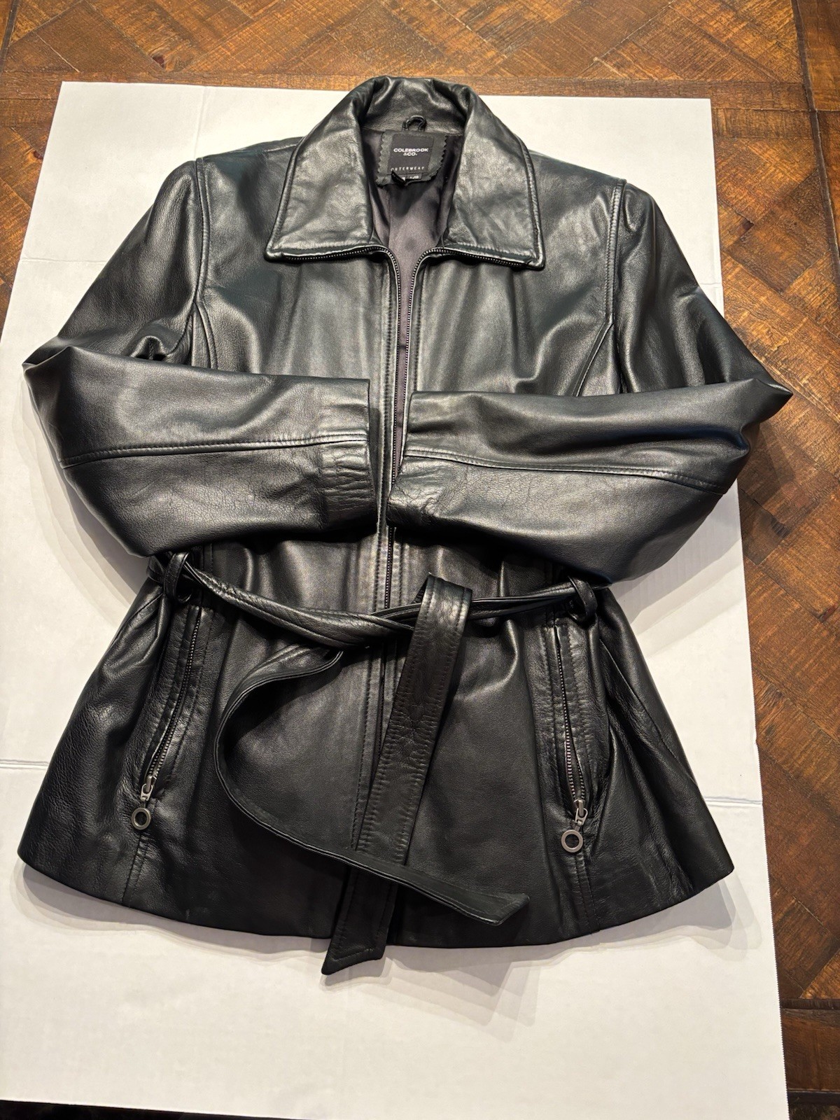 Vintage Colebrook Womens leather jacket Coat size L biker