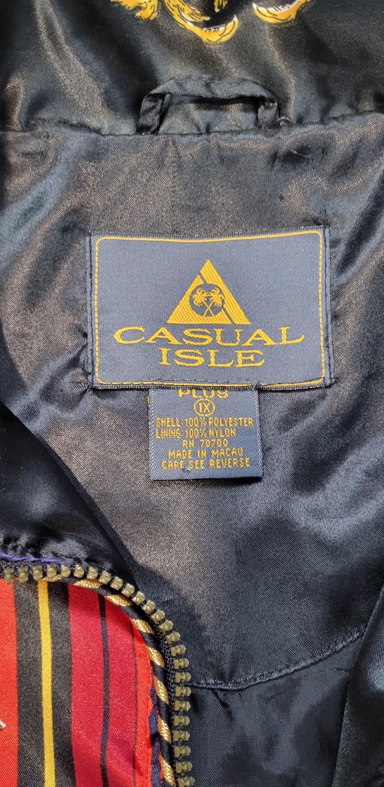 Vintage Casual Isle Women’s Rococo Baroque Poly Satin Bomber Jacket Full-Zip 1X