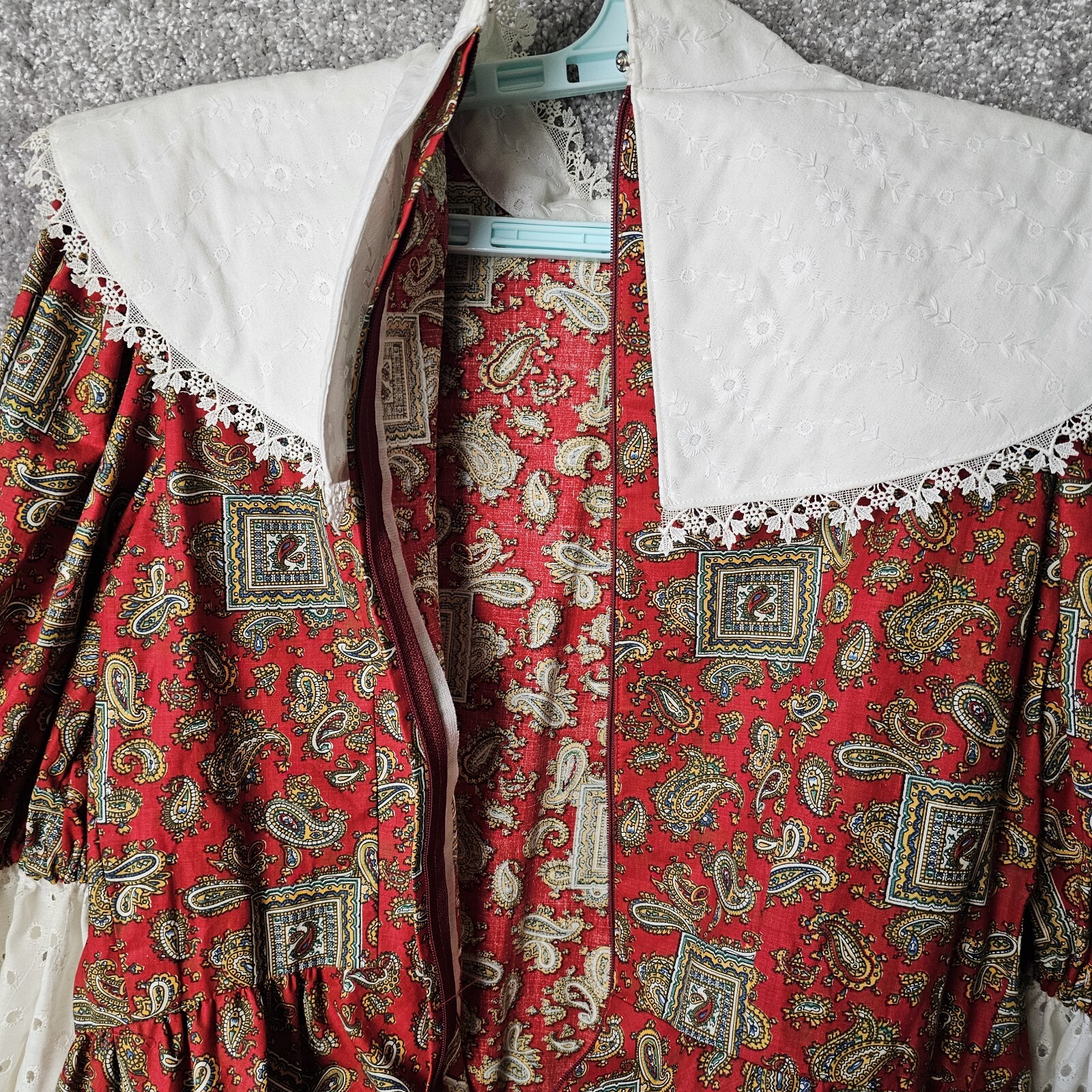 Vtg Handmade Dolly Dress Womens Measurements Red Cosplay Costume Whimsicore