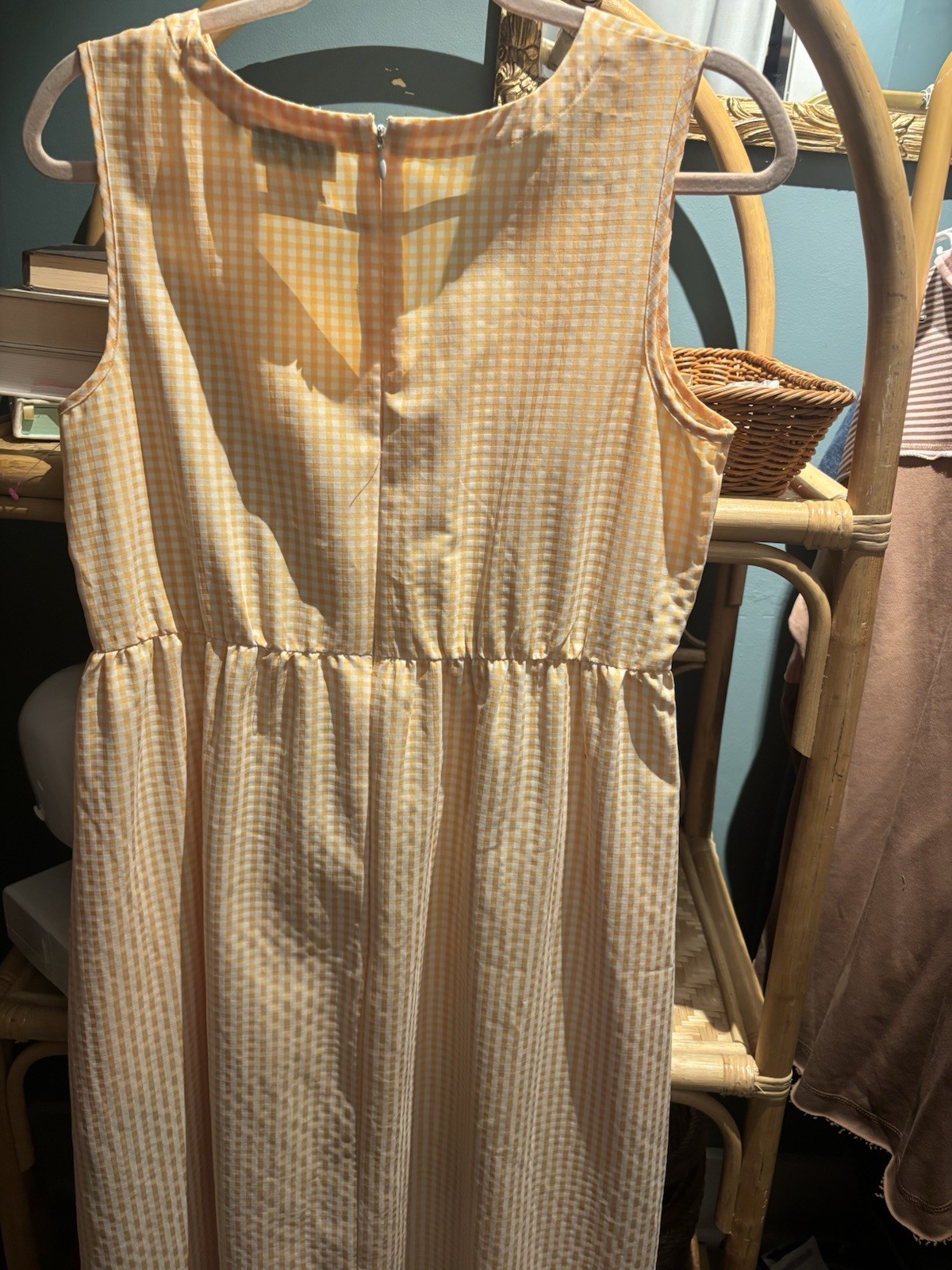 Vintage Jeffrey Banks Butter Yellow Gingham Maxi Dress