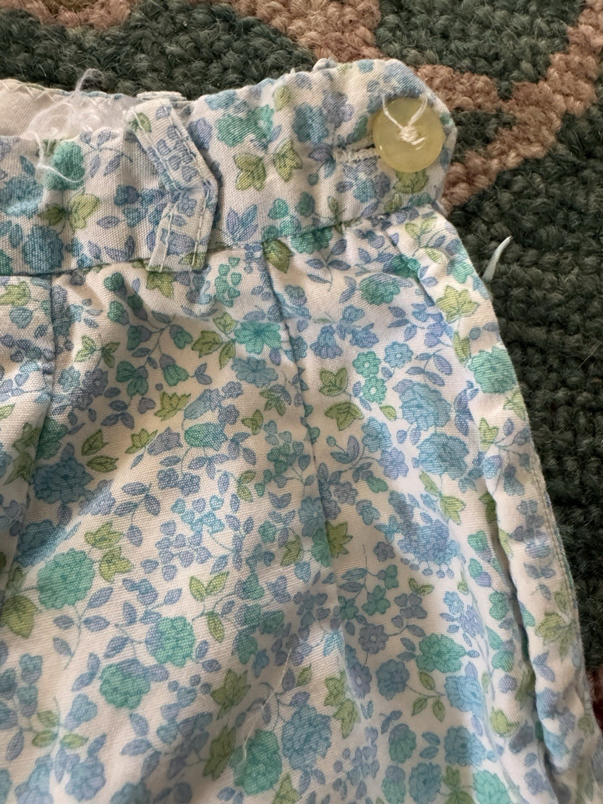 Vtg 50s Regal Of California Blue Floral Hi Waist Shorts S/M Sanforized Cottage