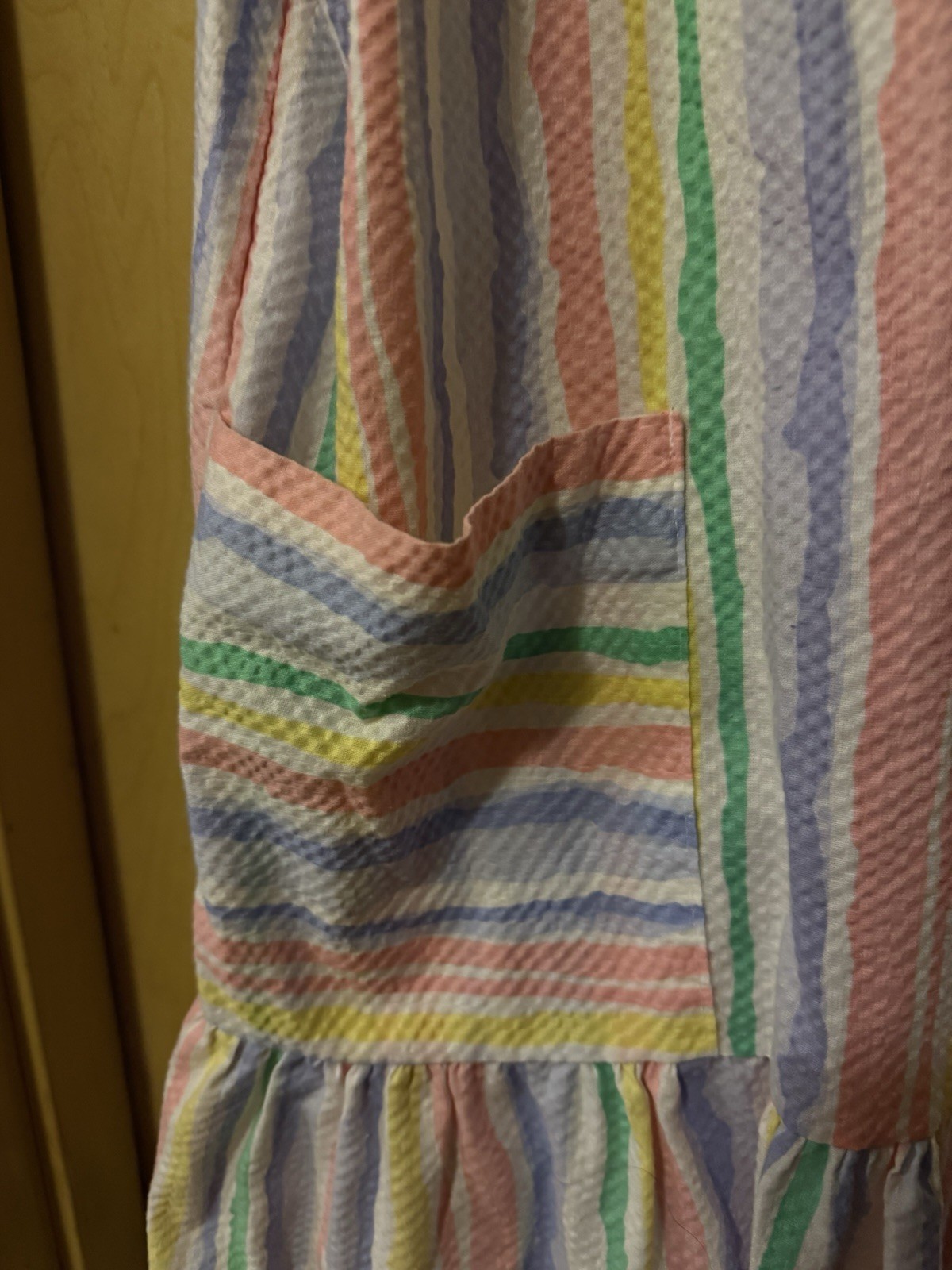 Vintage moomoo nightgown house dress Pastels Striped Lounge Dress 18-20w