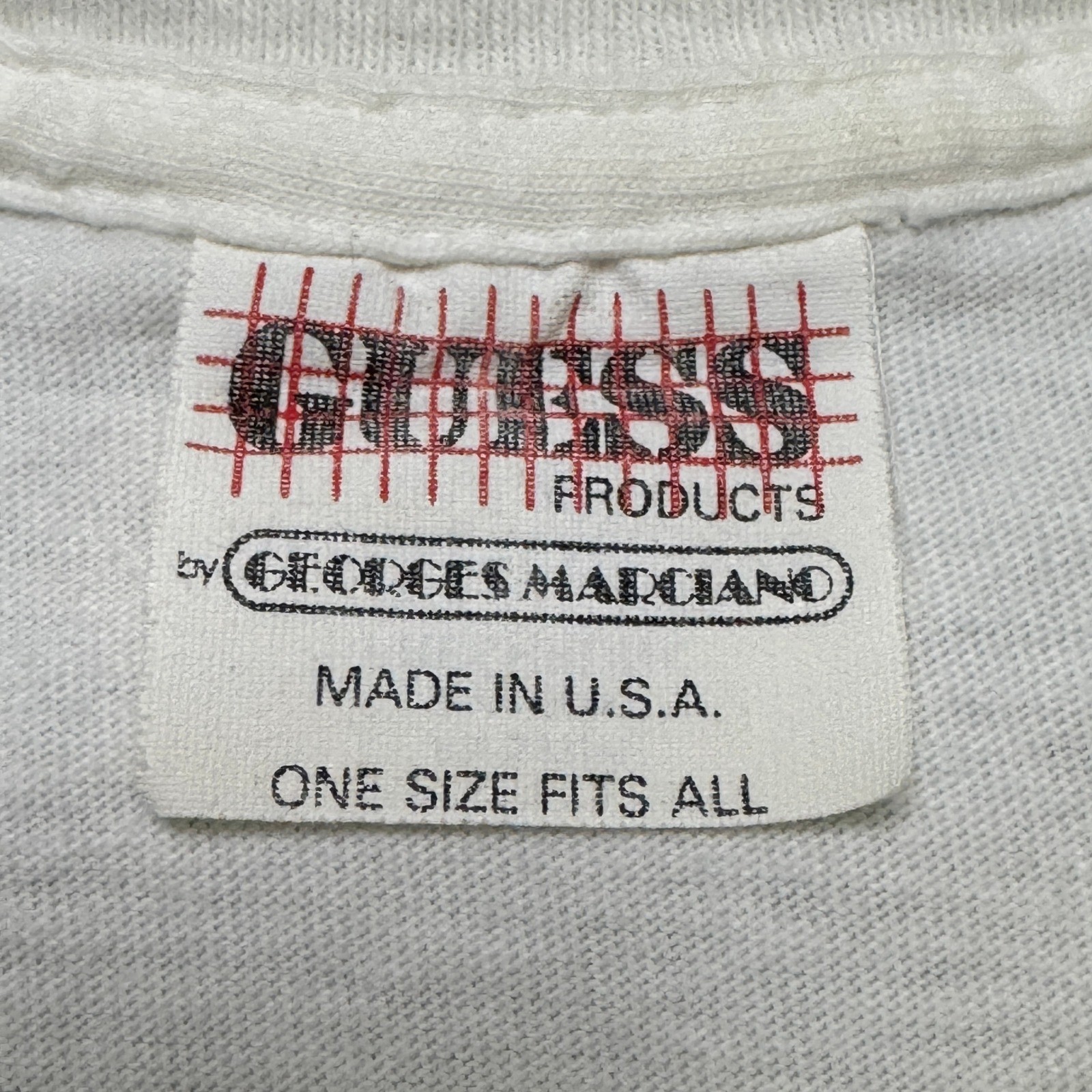 Guess T Shirt Women OS White Vintage 90s Georges Marciano Boxy Single Stitch Tee