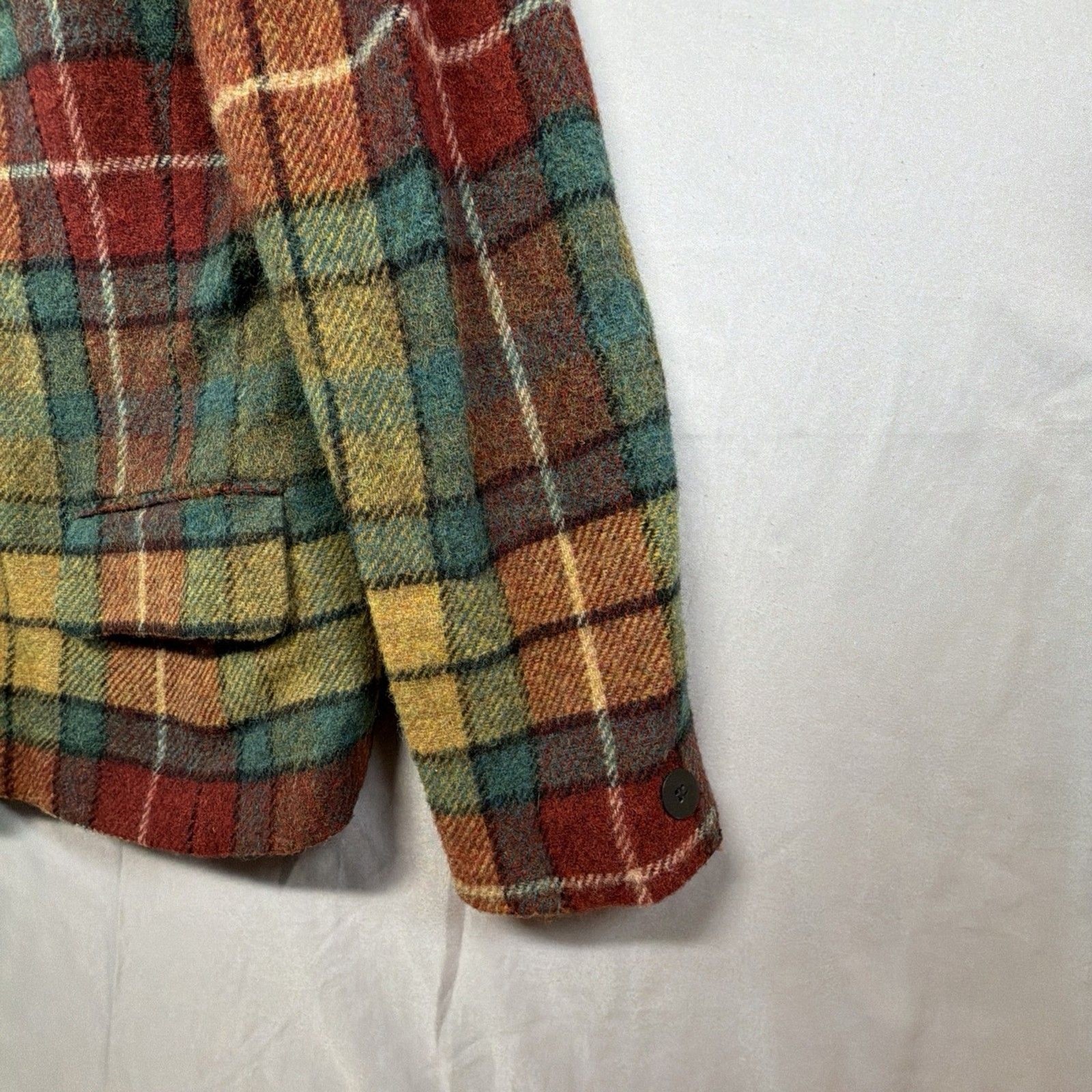 Jones New York Vintage Hampton Plaid Wool Blazer Women’s Jacket S-14 Multicolor