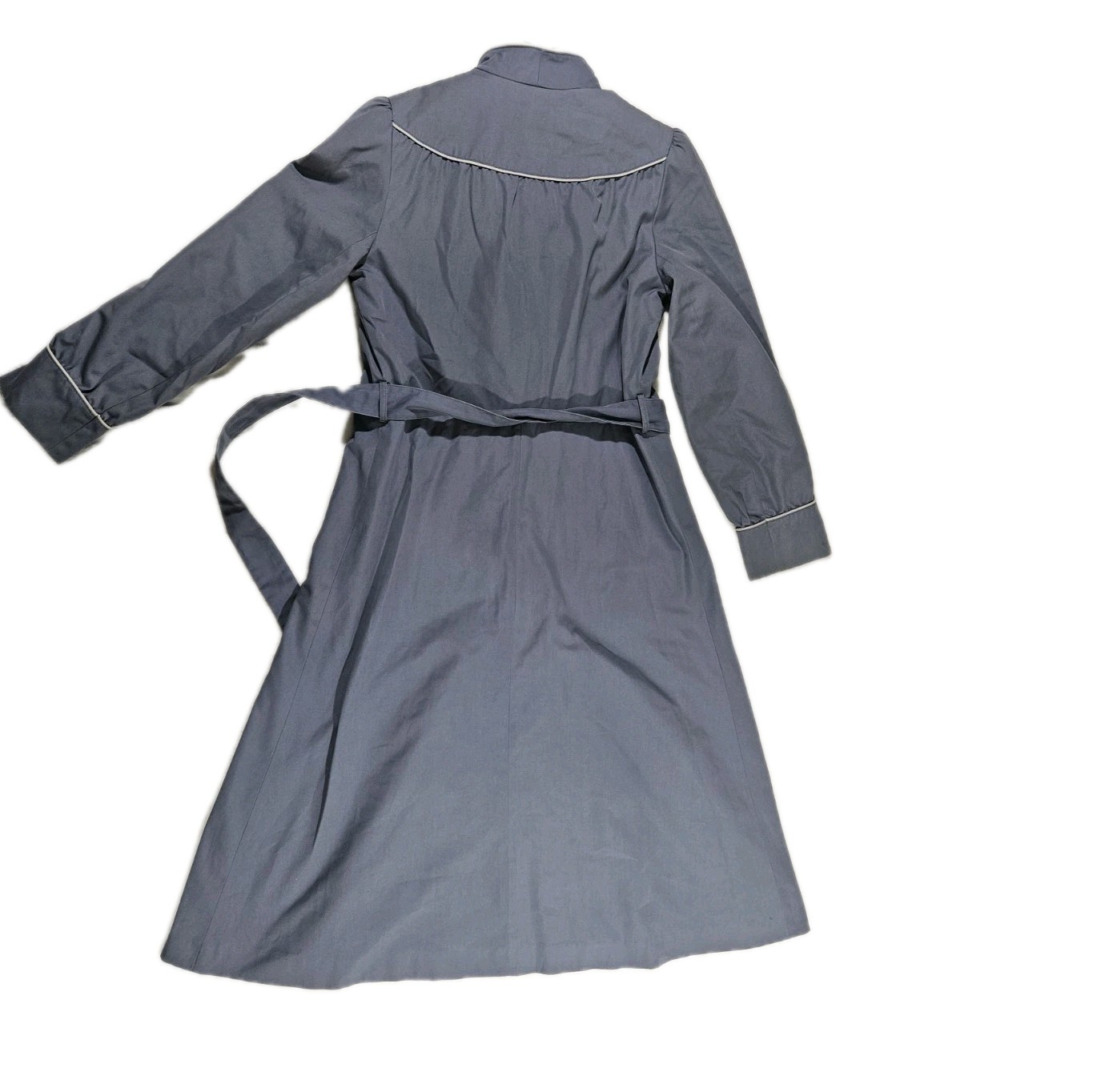 vintage J. Gallery trench coat, 80s 90s minimalist coat, slate blue belted…