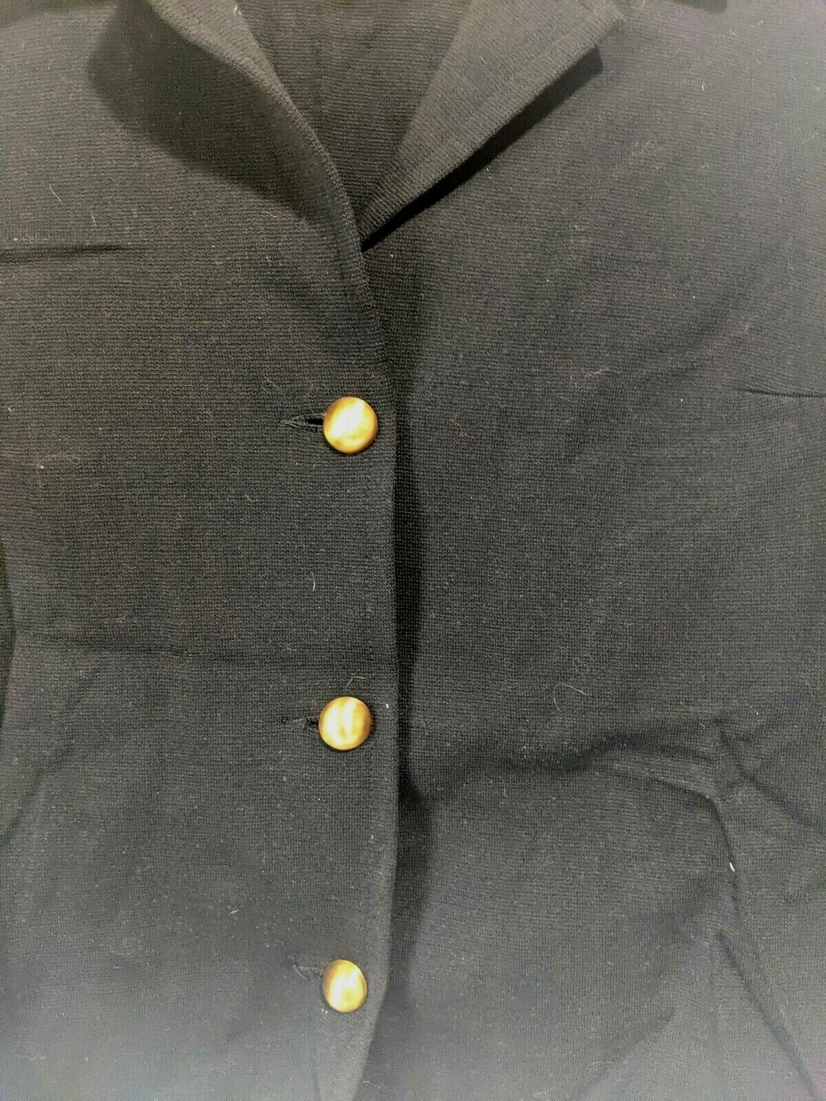 Vintage 70s Catalina Women Classic 3 Button Blazer Jacket Black Career Sz 15/16