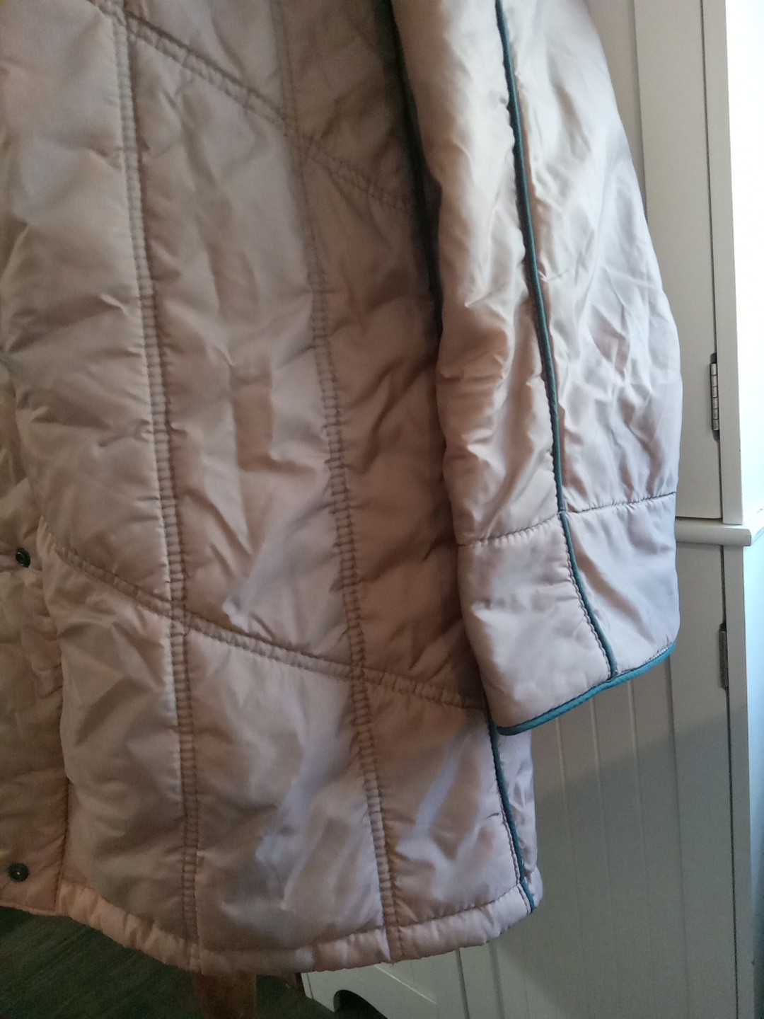 Vintage 1970s Excellent Asian Puff Jacket Taiwan R.O.C. Brown Piping 24WP Coat