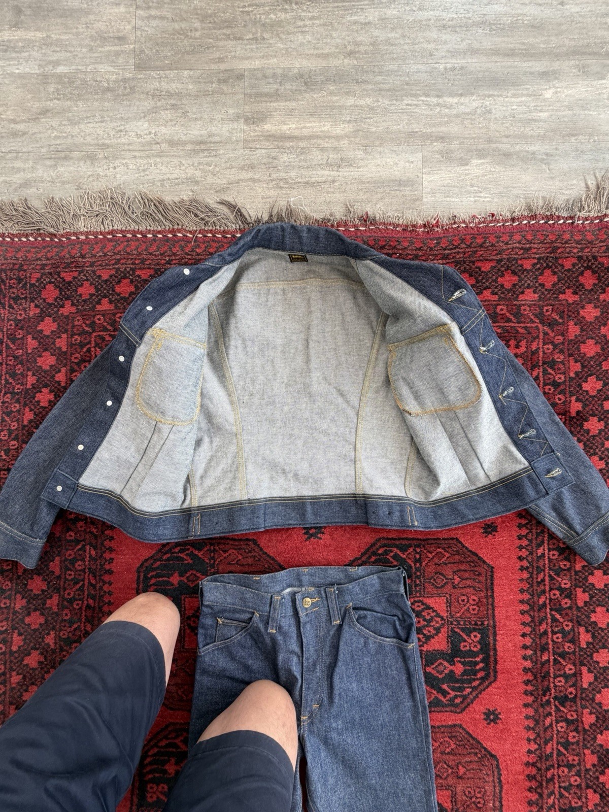Lee Sanforized PATD-153438 Vintage 70s Raw Denim Suit :Janke & Pants M.USA Size:M