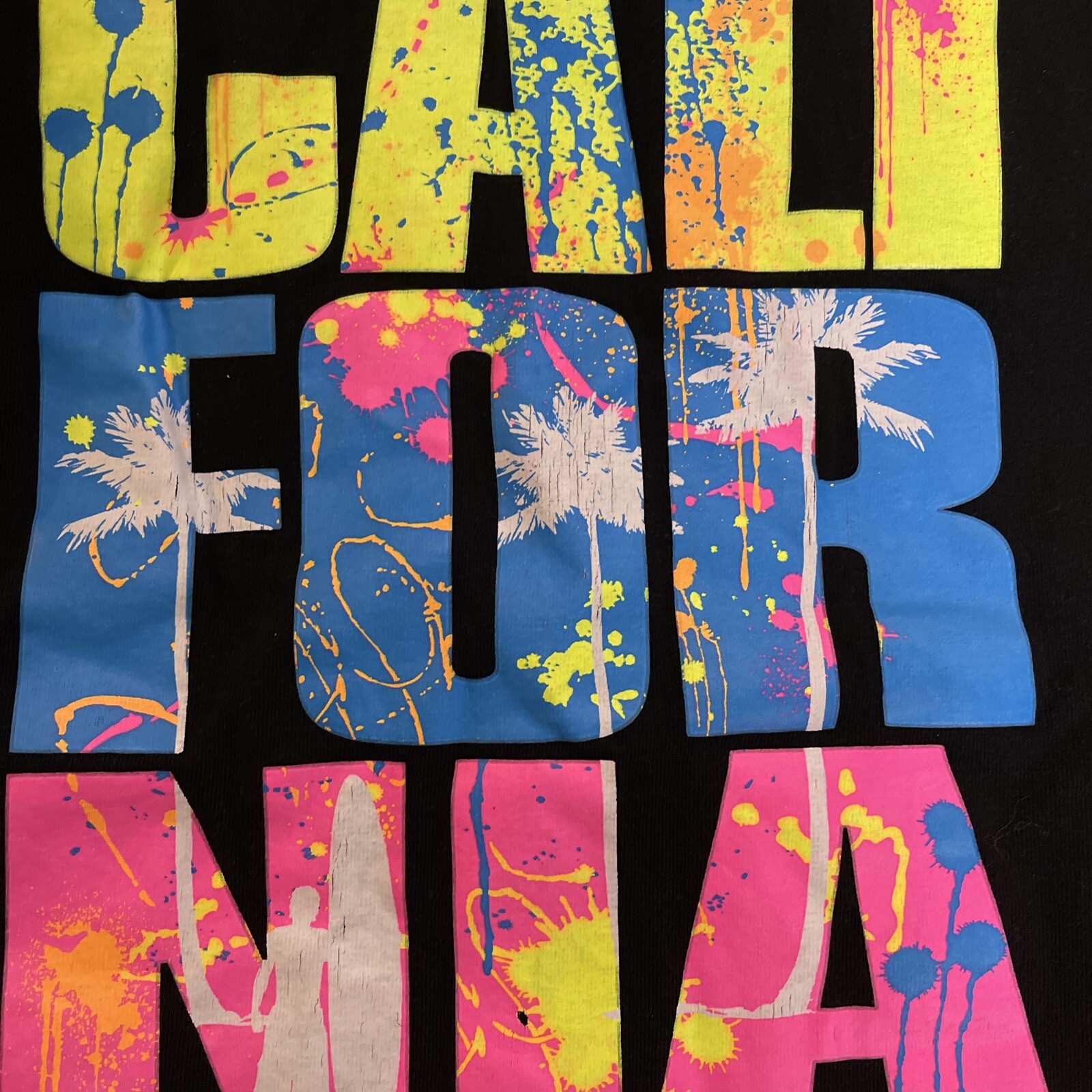 California Vintage 90s Neon Tourist Shirt Size S Alstyle Tag